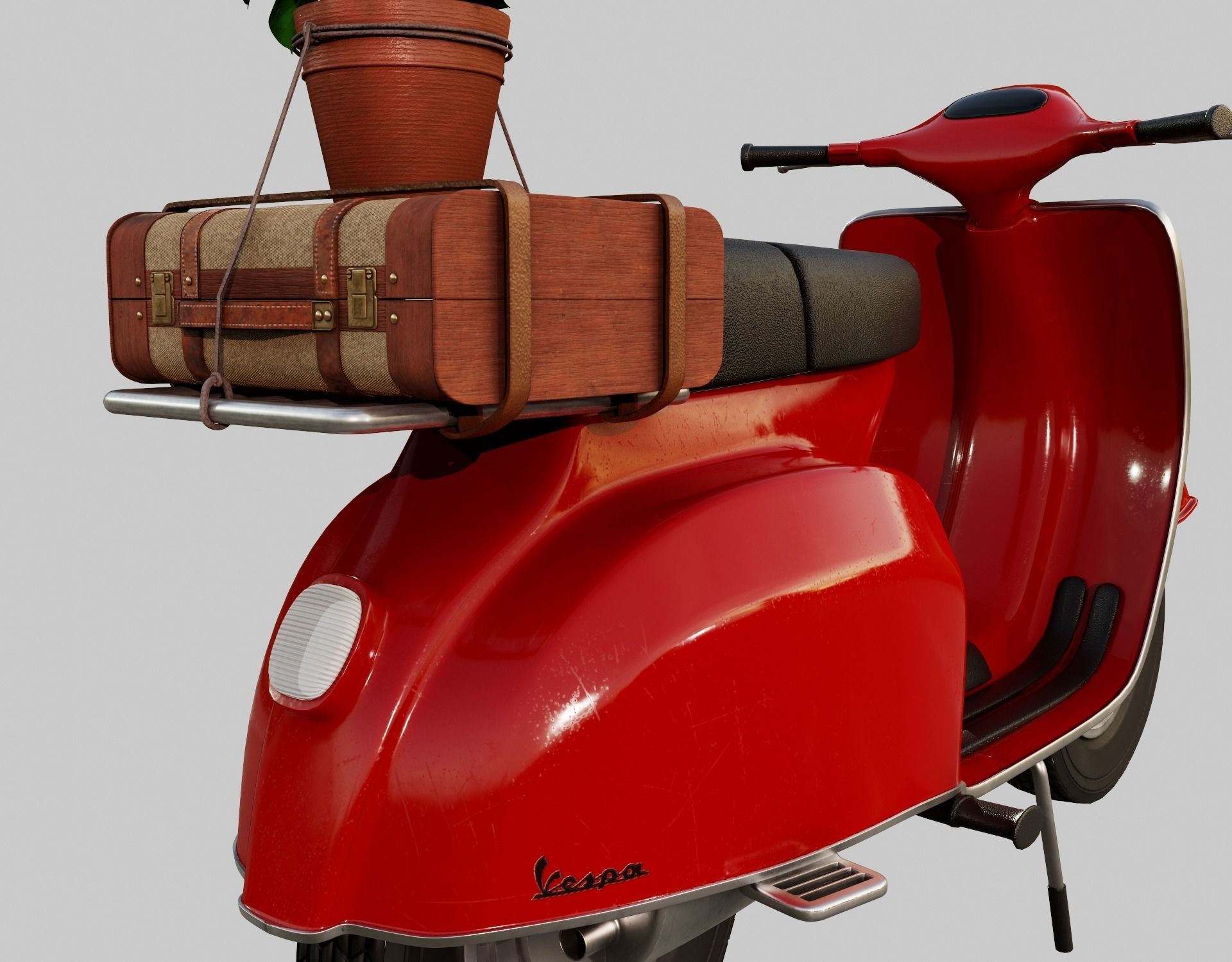 Red Vespa 3D model_4