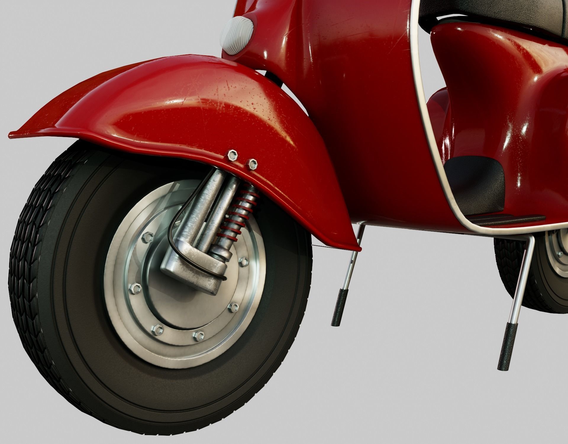 Red Vespa 3D model_10