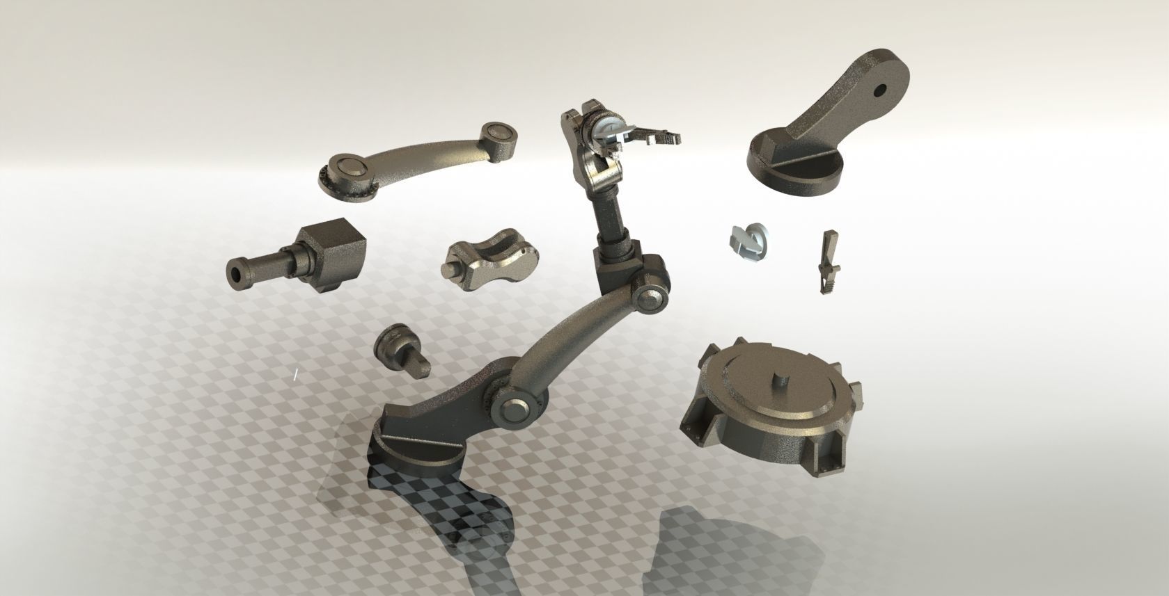 Robot Arm Low-poly 3D model_3