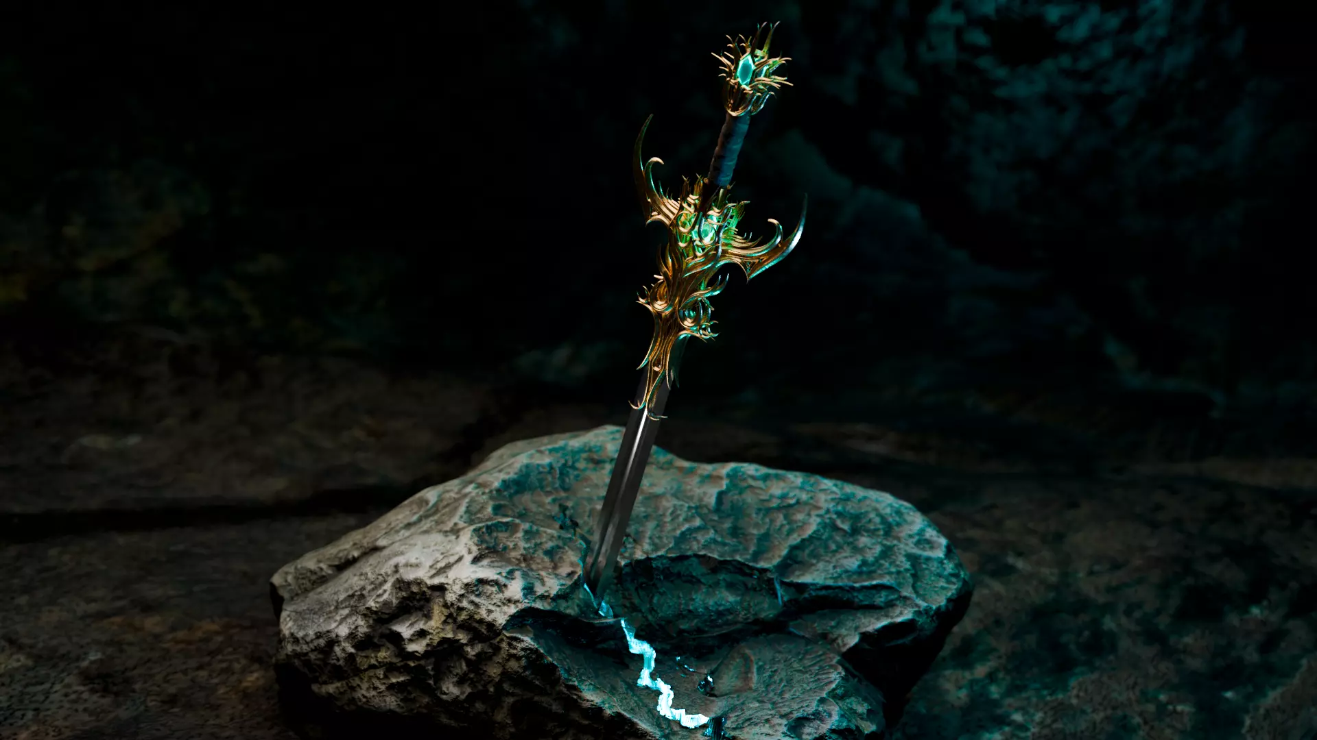 King royal knight Sword Low-poly 3D model