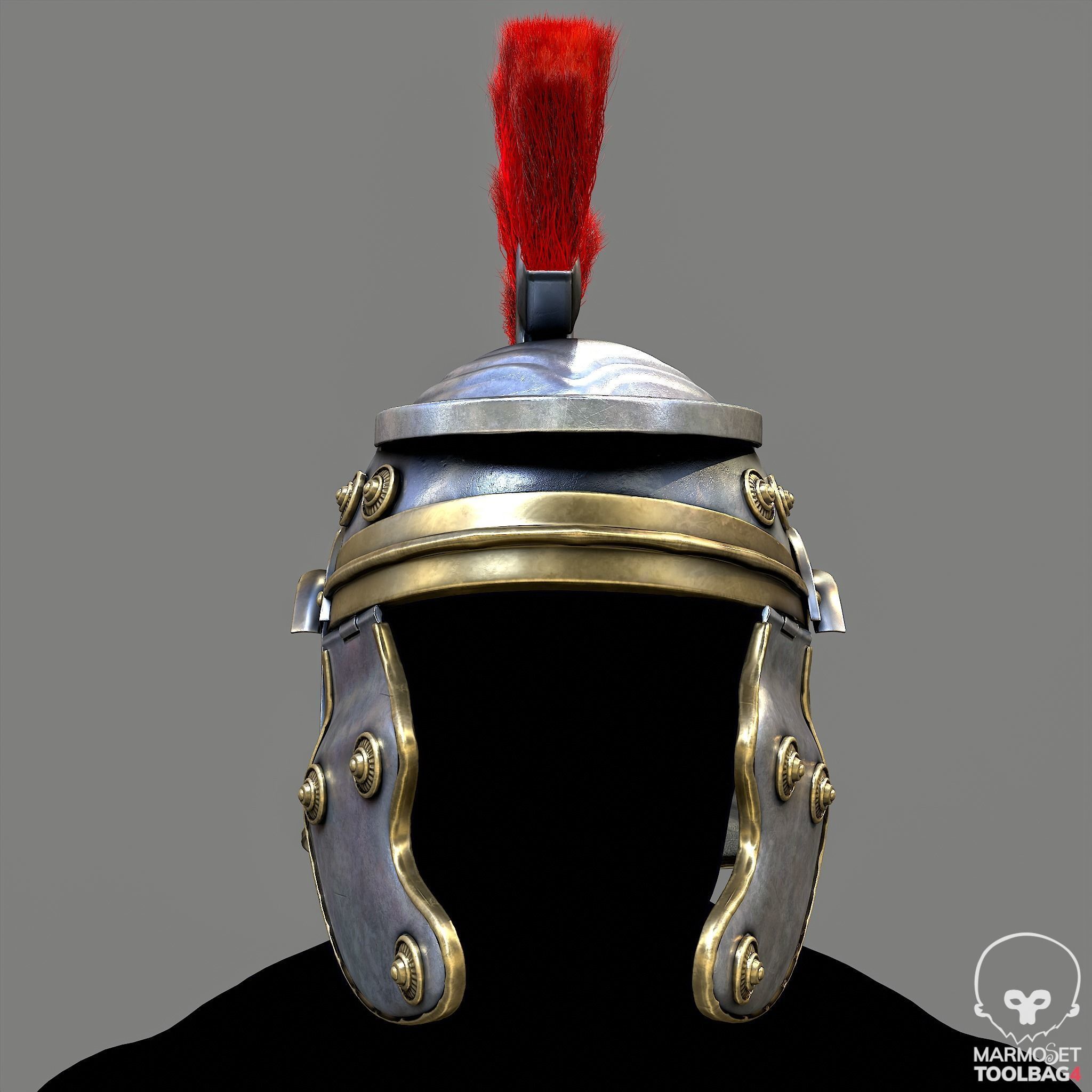 Helmet Rome Low-poly 3D model_3
