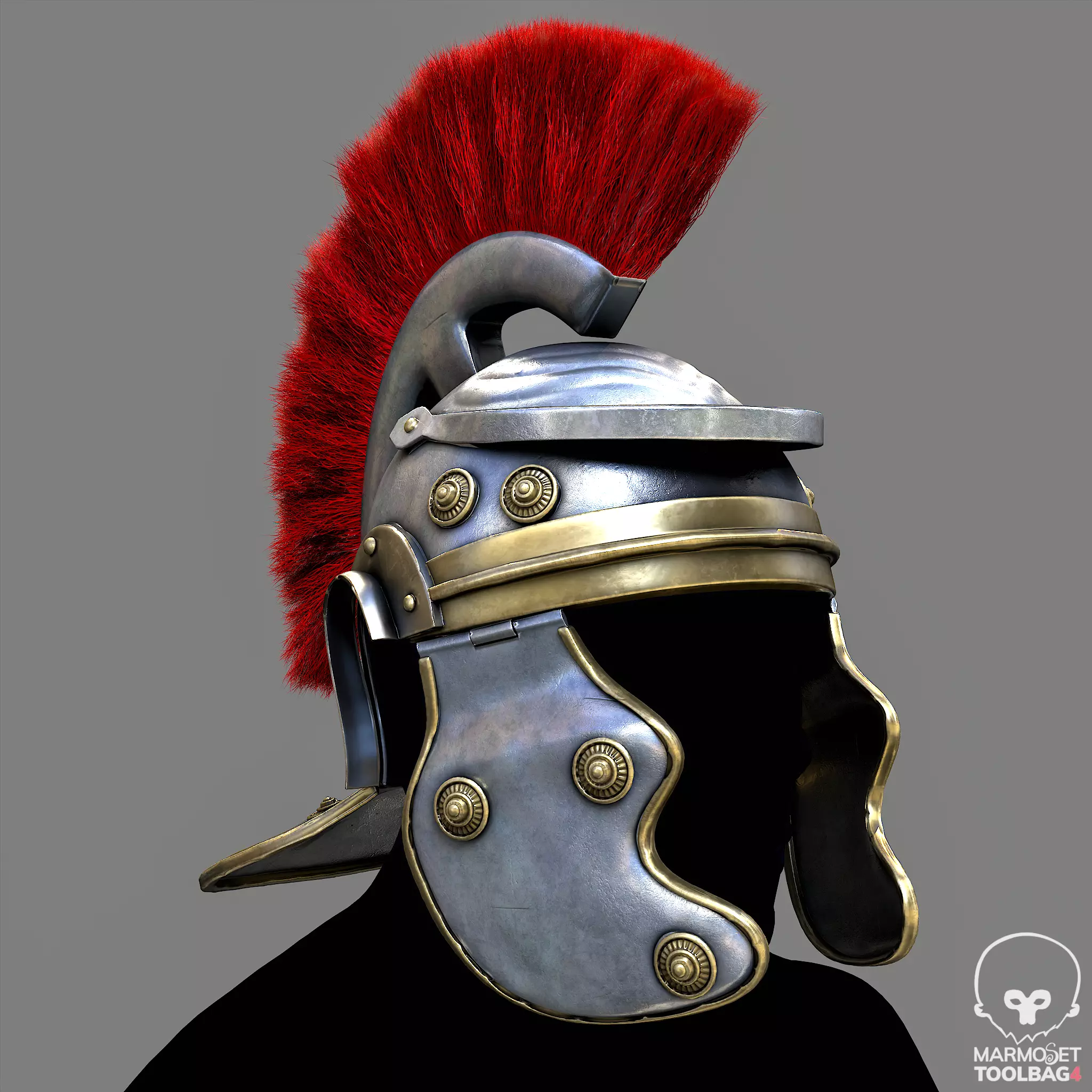 Helmet Rome Low-poly 3D model_0