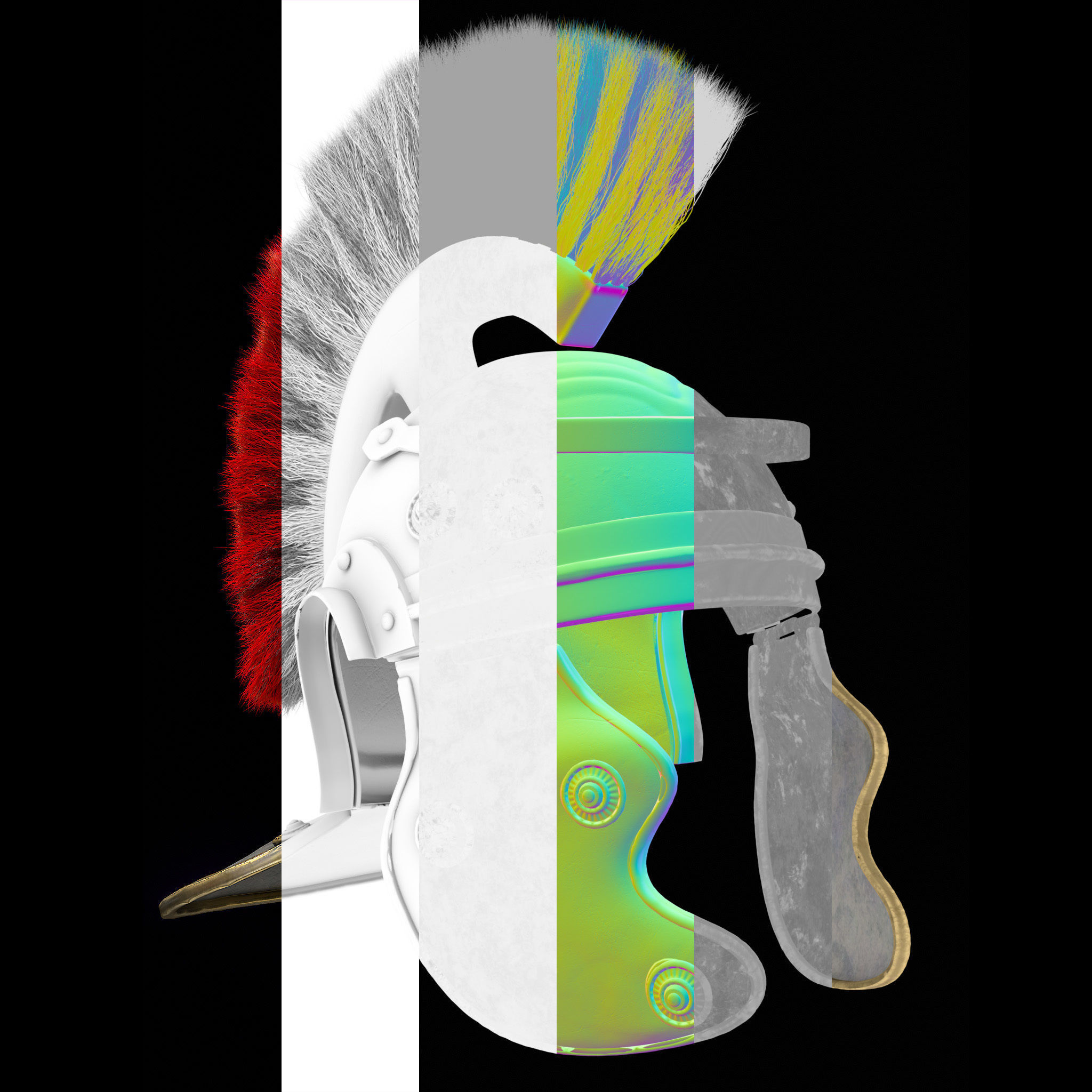 Helmet Rome Low-poly 3D model_7