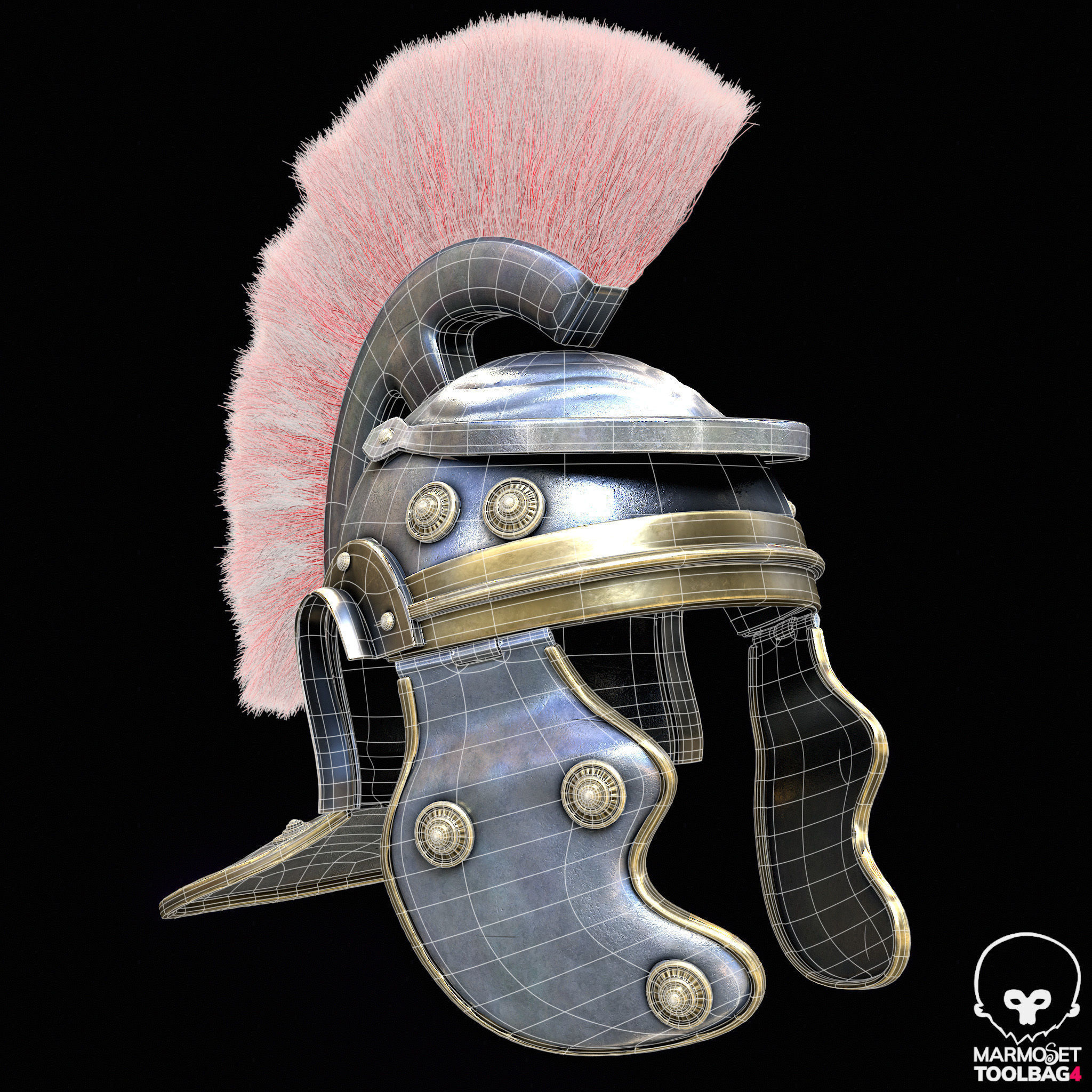 Helmet Rome Low-poly 3D model_6