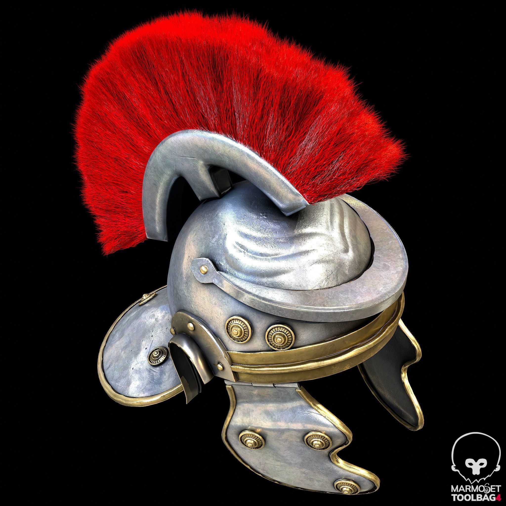 Helmet Rome Low-poly 3D model_5