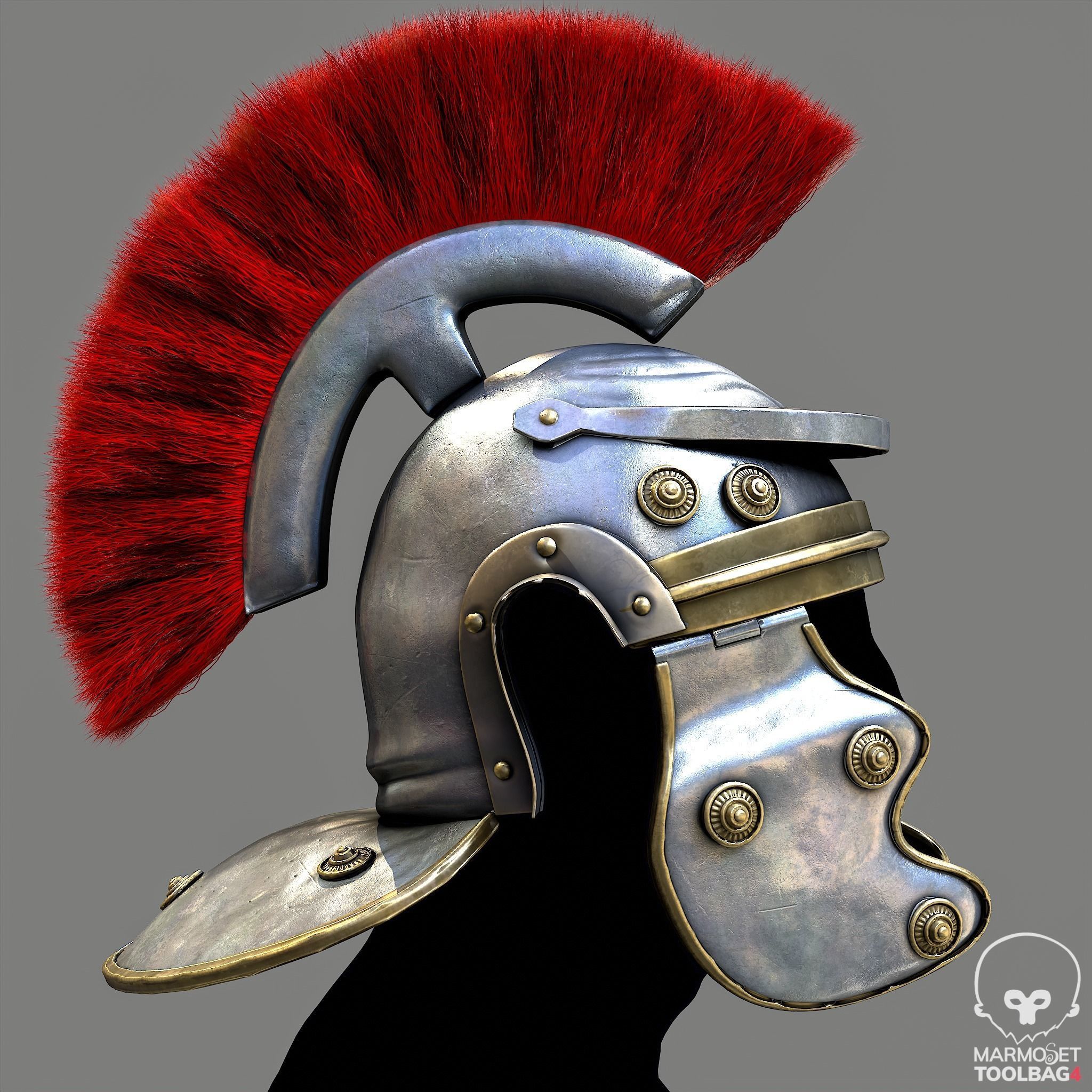 Helmet Rome Low-poly 3D model_2