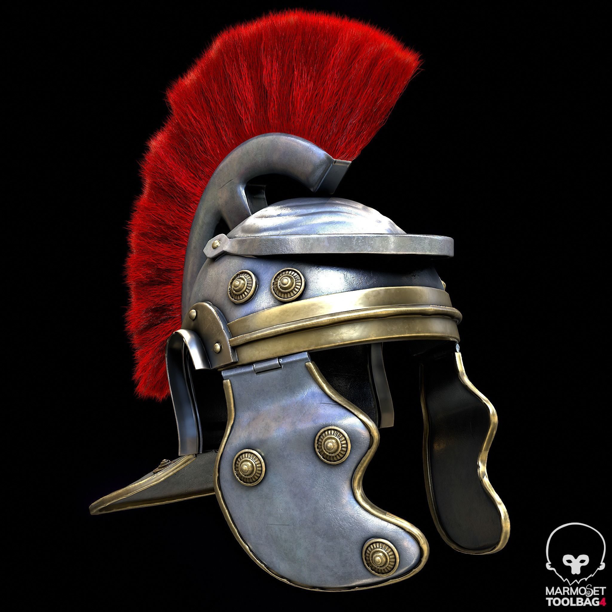 Helmet Rome Low-poly 3D model_1