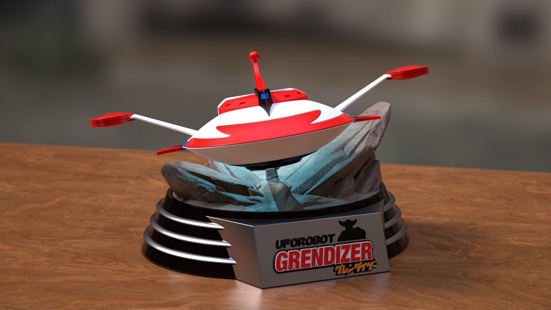 Actarus Spaceship Diorama 3D print model_2