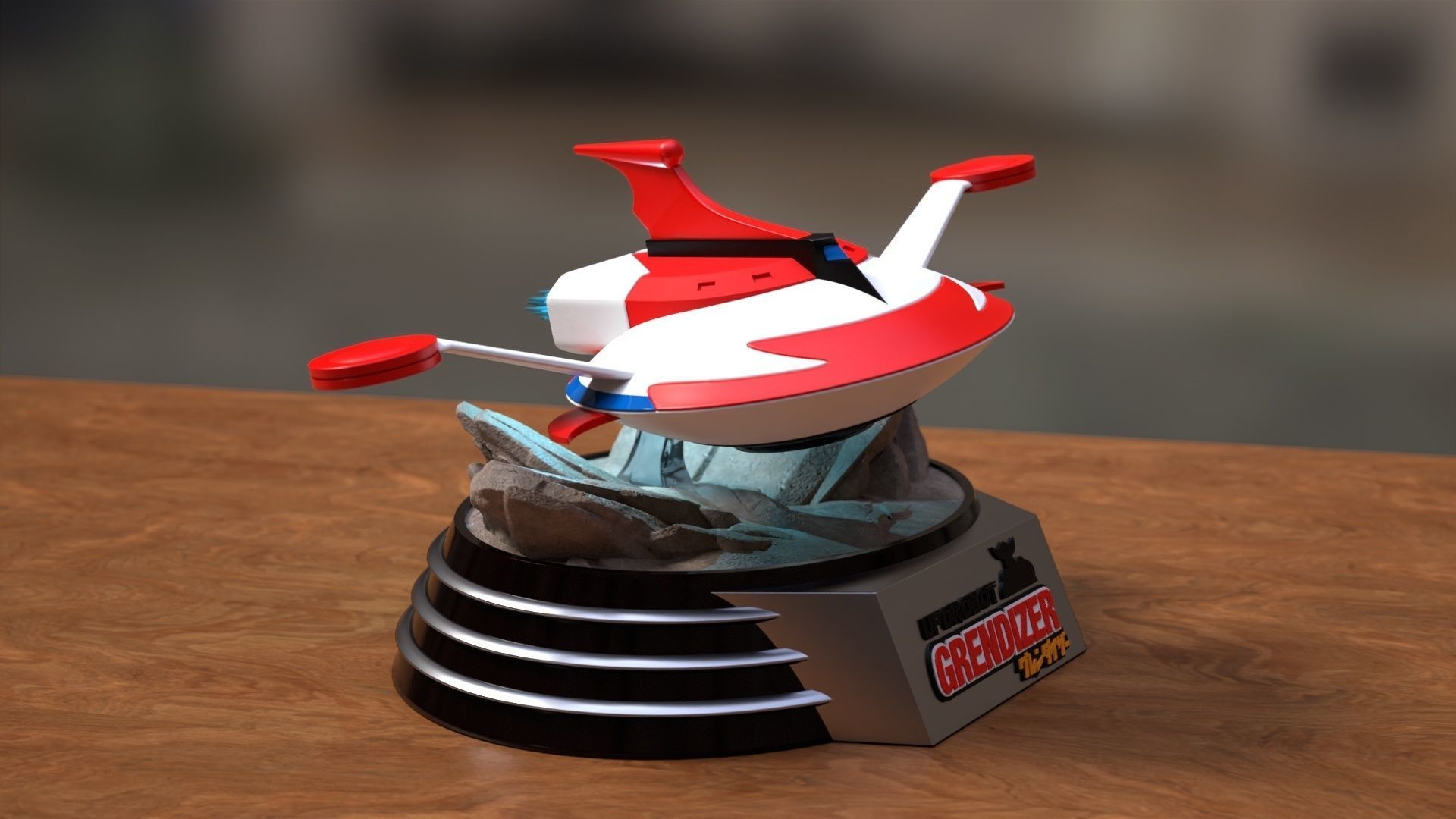 Actarus Spaceship Diorama 3D print model_3