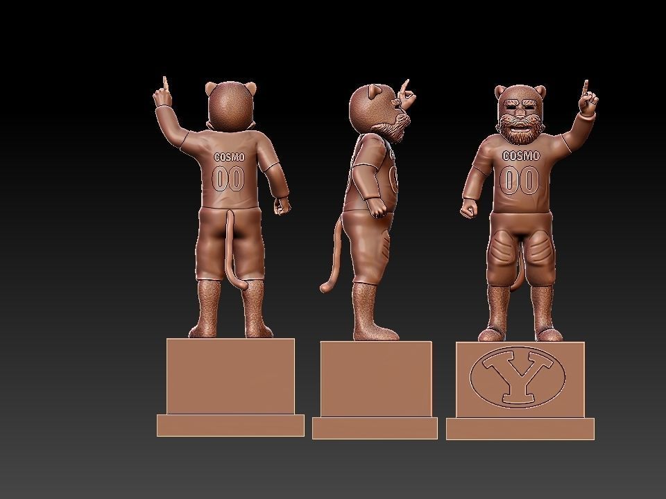 NCAA -BYU COUGARS FOOTBALL MASCOT STATUE - 3D PRINT 3D print model_3