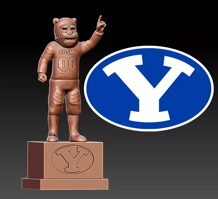 NCAA -BYU COUGARS FOOTBALL MASCOT STATUE - 3D PRINT 3D print model_0