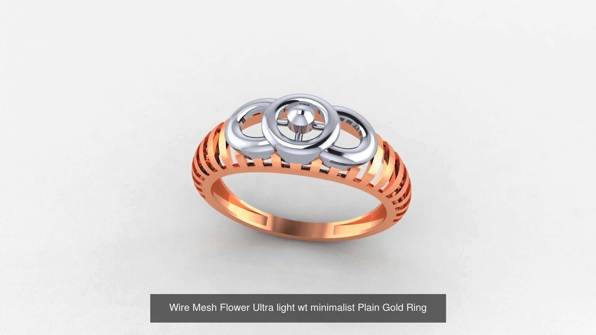 29 Wire Ultra light wt minimalist Plain Gold Ring 3dm stl render 3D Model Collection_26