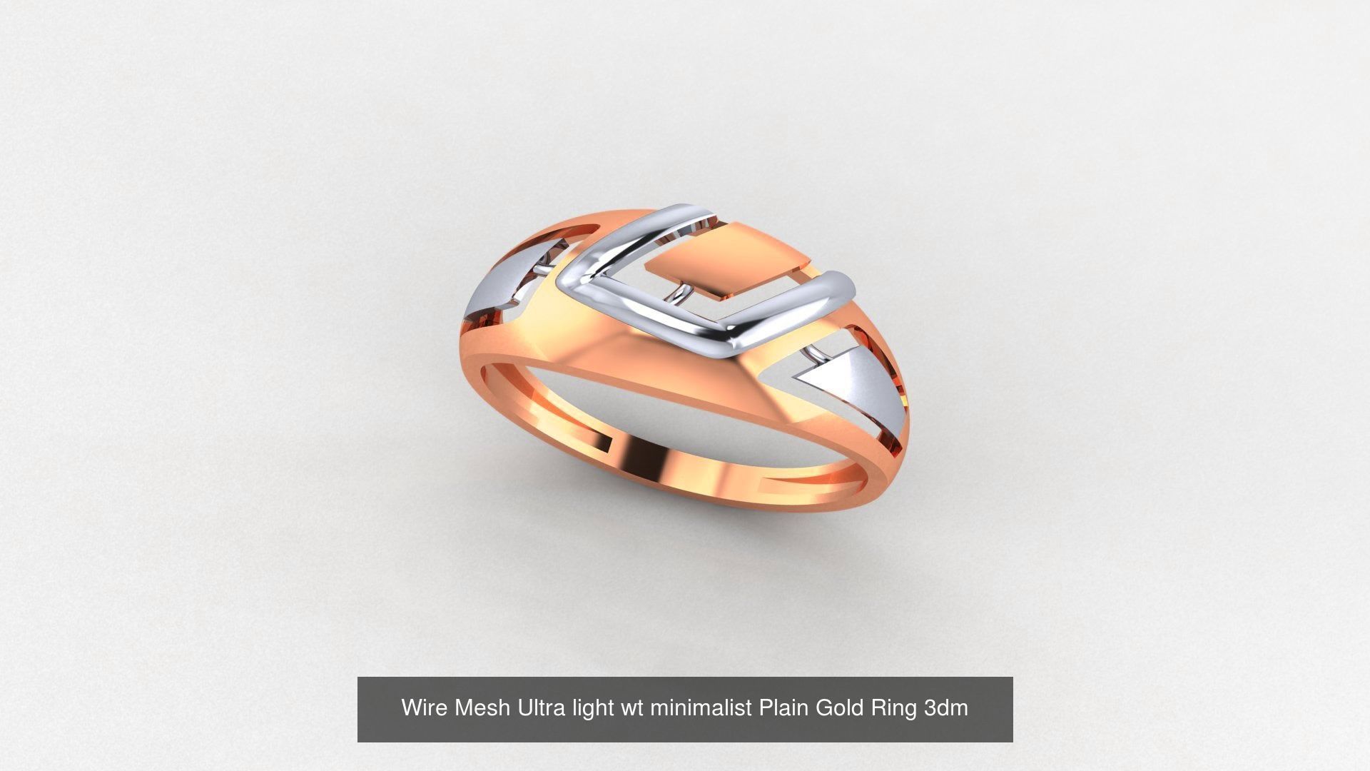 29 Wire Ultra light wt minimalist Plain Gold Ring 3dm stl render 3D Model Collection_27