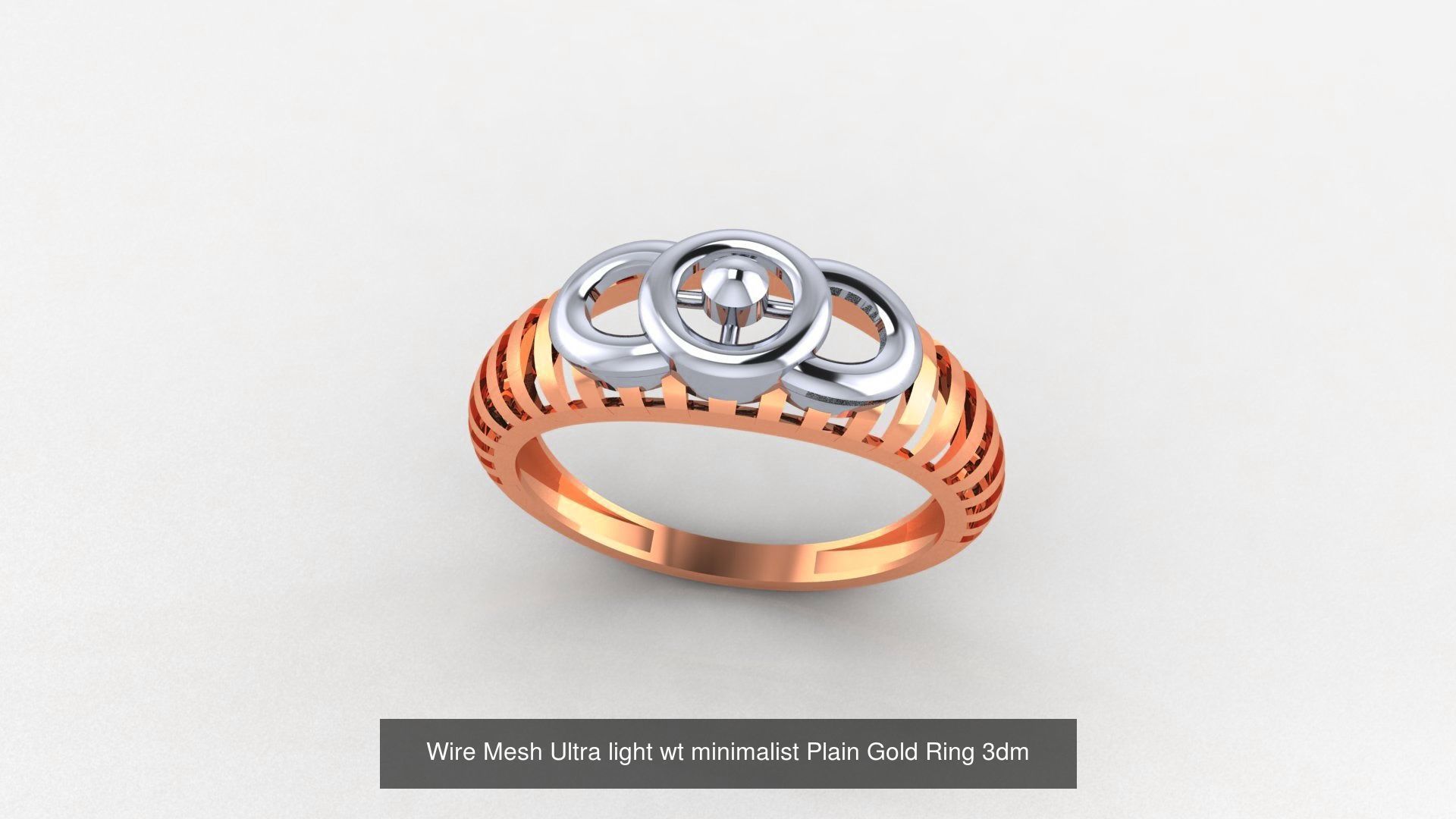 29 Wire Ultra light wt minimalist Plain Gold Ring 3dm stl render 3D Model Collection_22