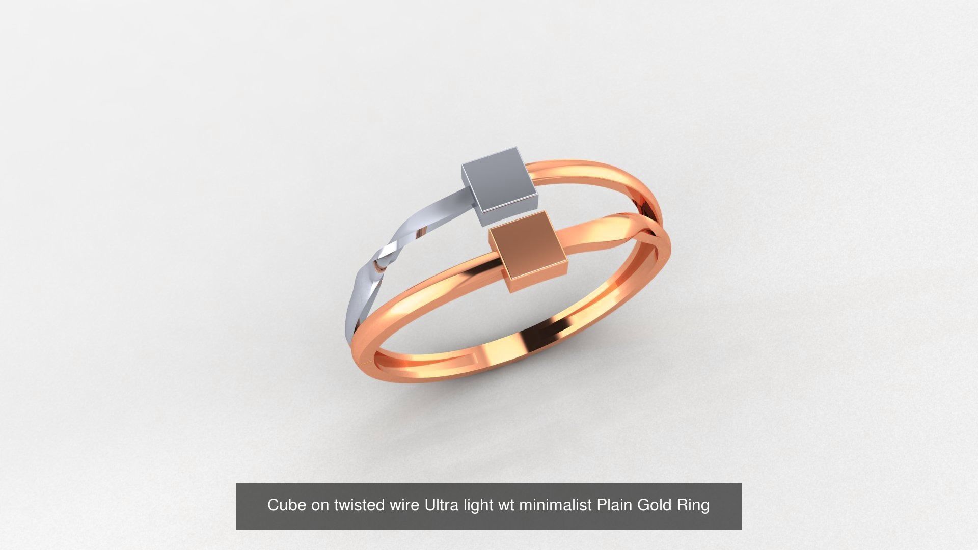 29 Wire Ultra light wt minimalist Plain Gold Ring 3dm stl render 3D Model Collection_3