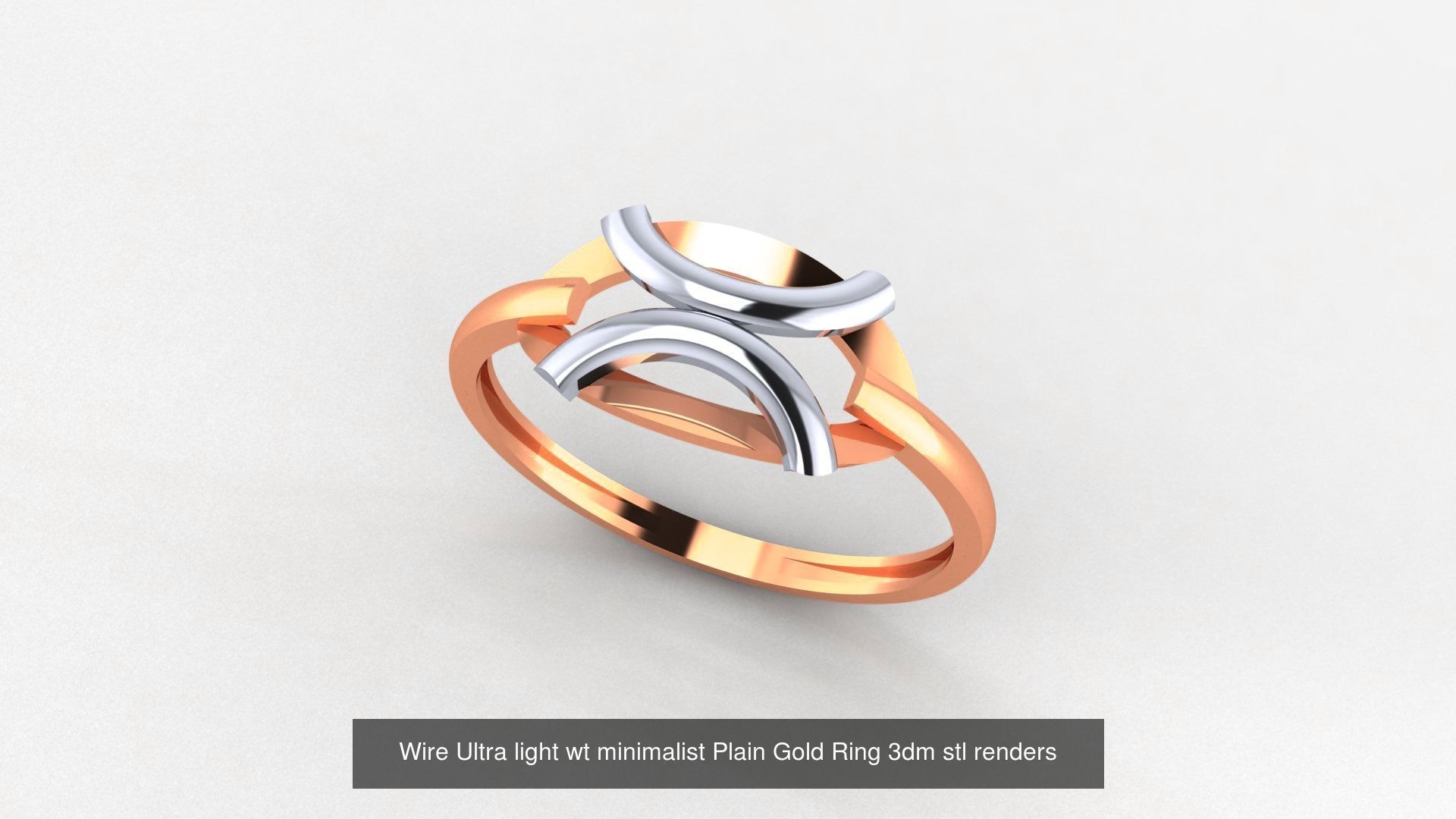 29 Wire Ultra light wt minimalist Plain Gold Ring 3dm stl render 3D Model Collection_25