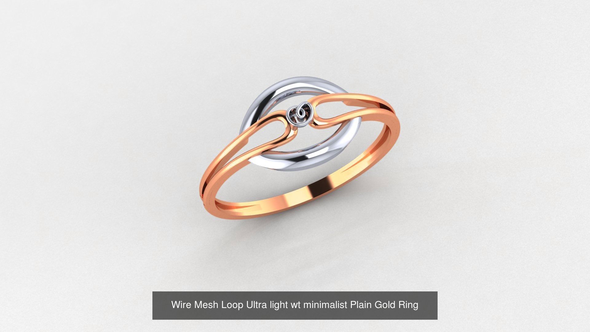 29 Wire Ultra light wt minimalist Plain Gold Ring 3dm stl render 3D Model Collection_4