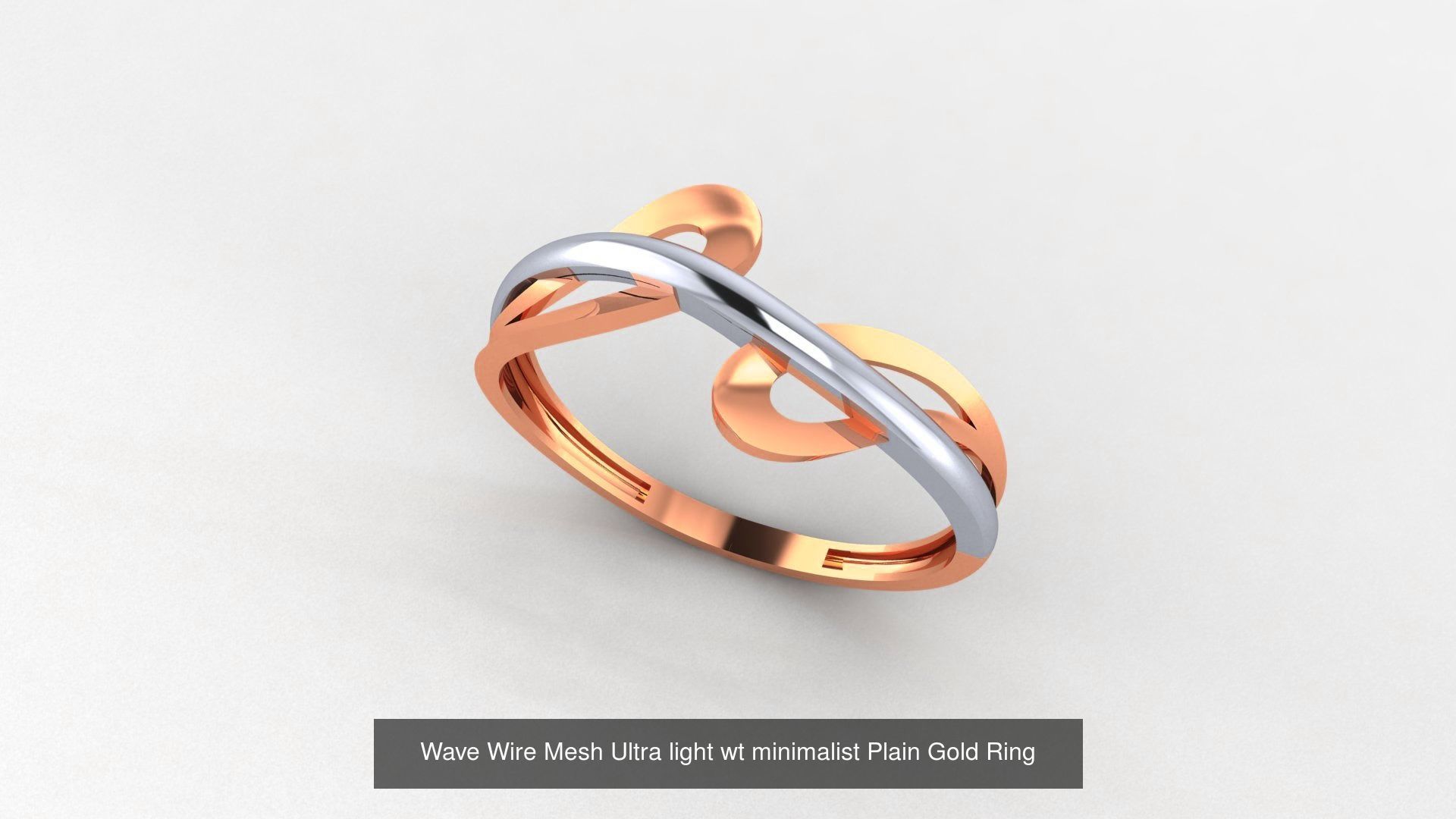 29 Wire Ultra light wt minimalist Plain Gold Ring 3dm stl render 3D Model Collection_11