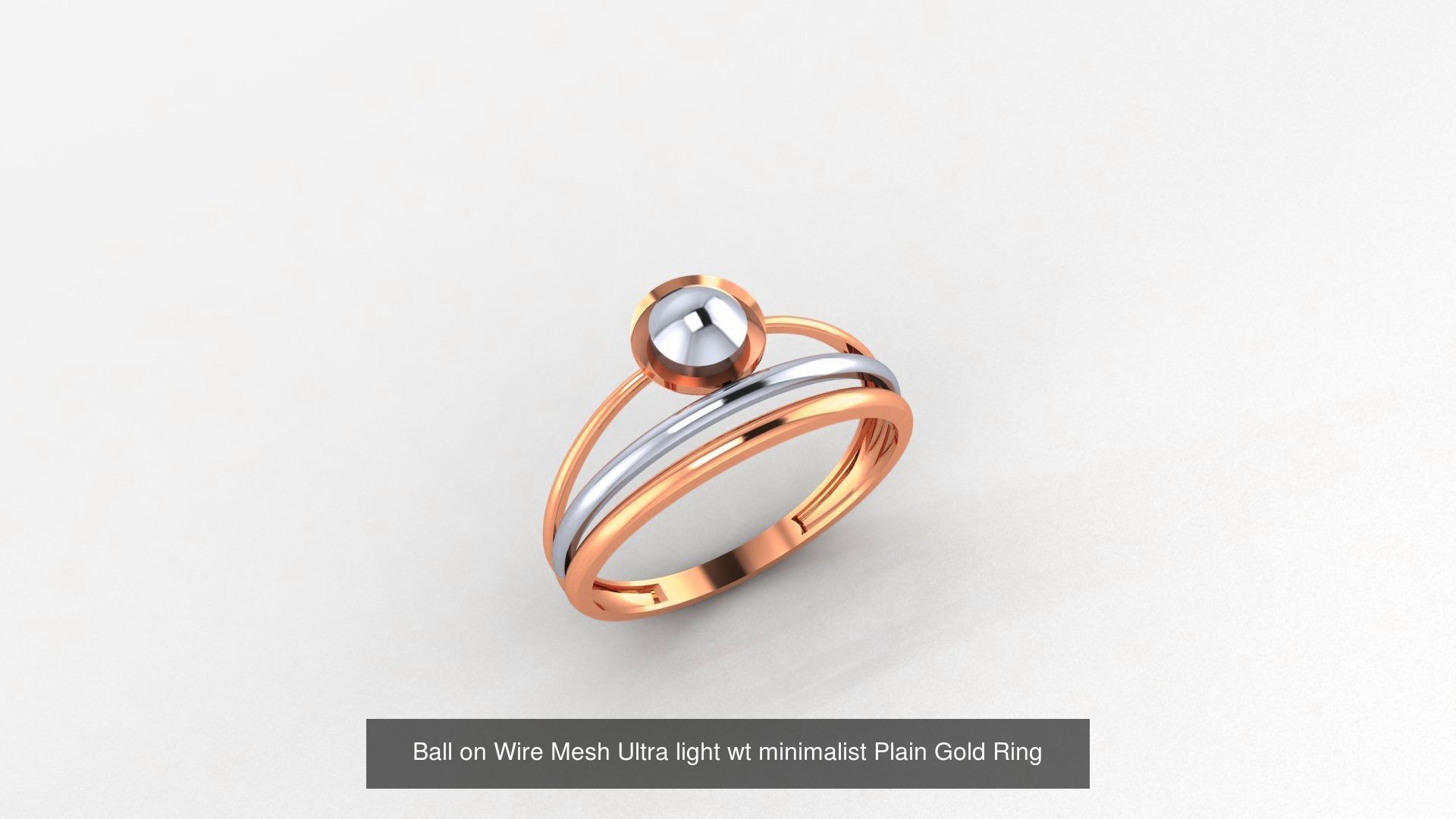 29 Wire Ultra light wt minimalist Plain Gold Ring 3dm stl render 3D Model Collection_31