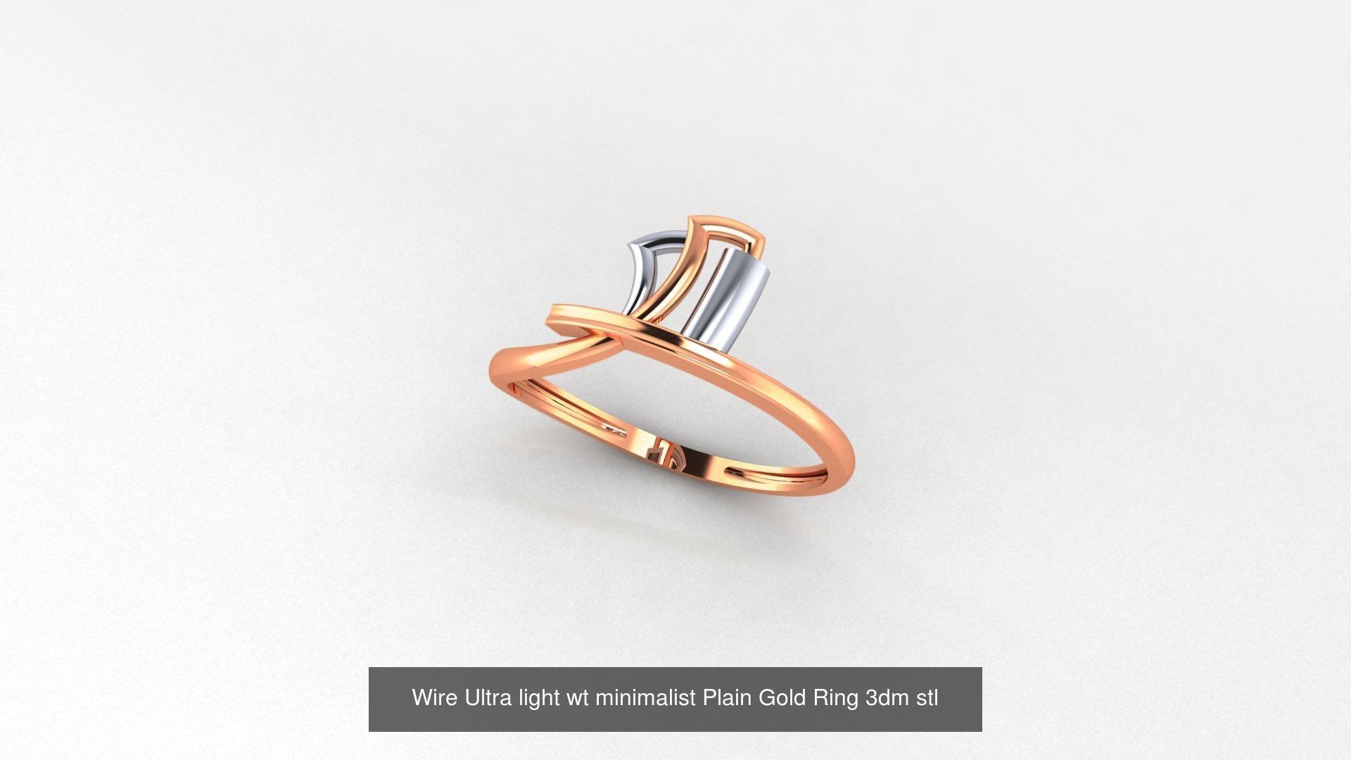 29 Wire Ultra light wt minimalist Plain Gold Ring 3dm stl render 3D Model Collection_17