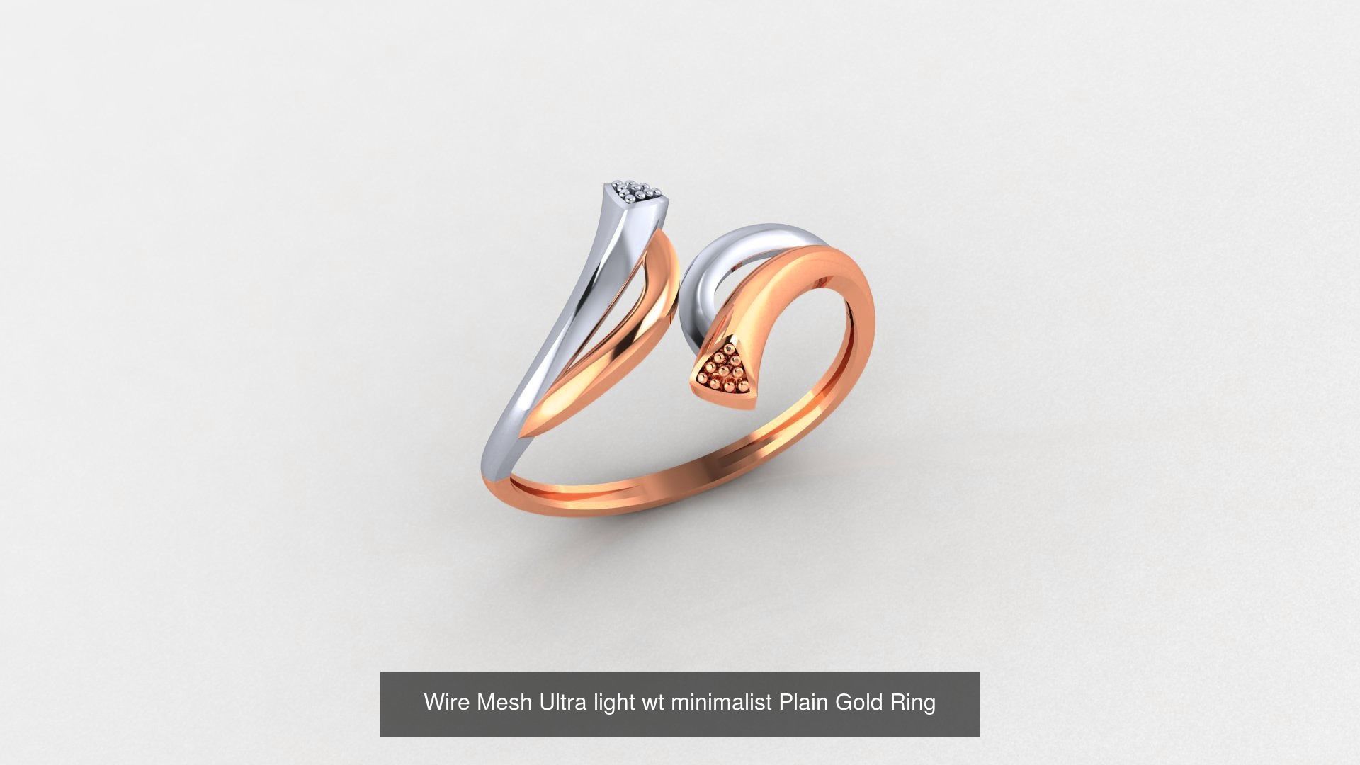 29 Wire Ultra light wt minimalist Plain Gold Ring 3dm stl render 3D Model Collection_7