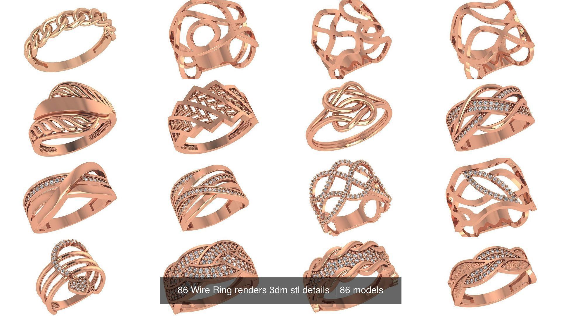 86 Wire Ring renders 3dm stl details  3D Model Collection_8