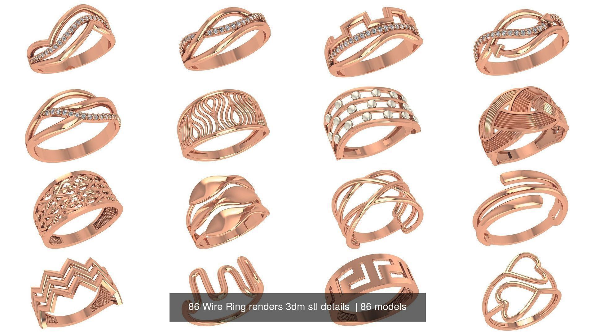 86 Wire Ring renders 3dm stl details  3D Model Collection_4