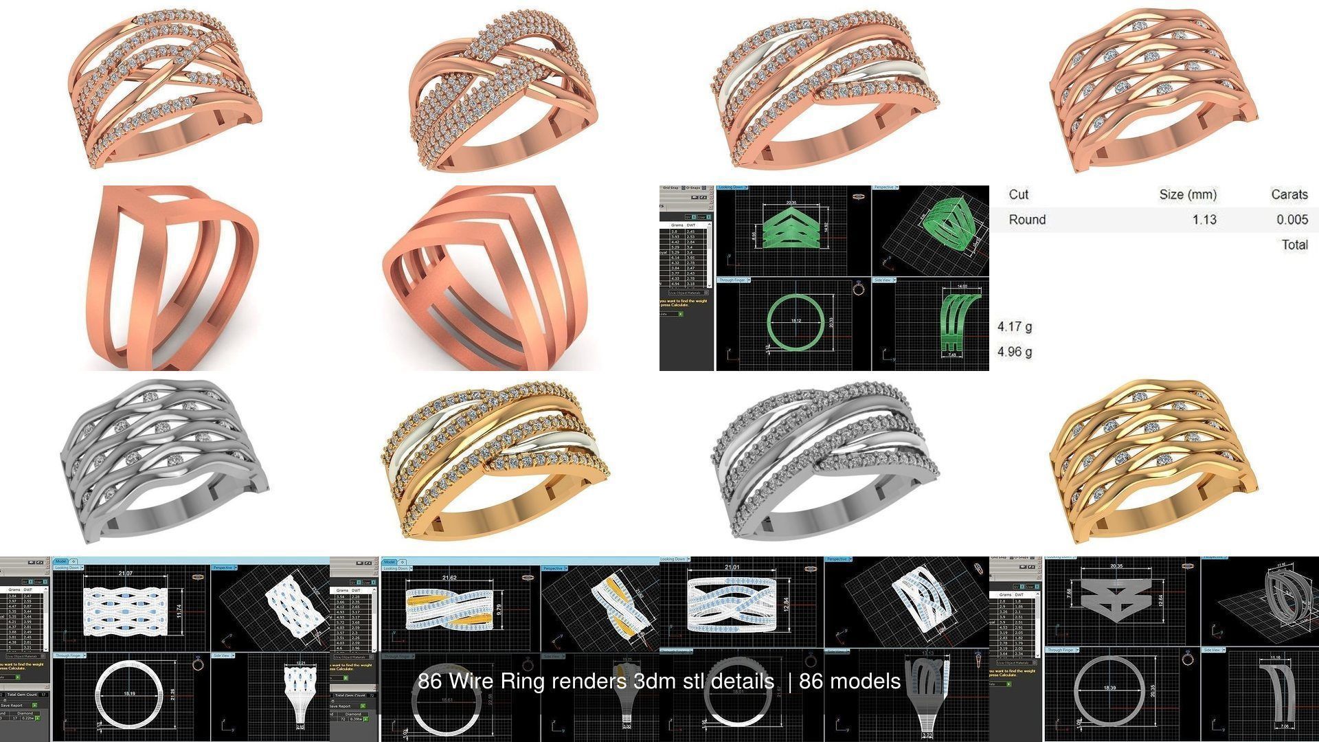 86 Wire Ring renders 3dm stl details  3D Model Collection_10