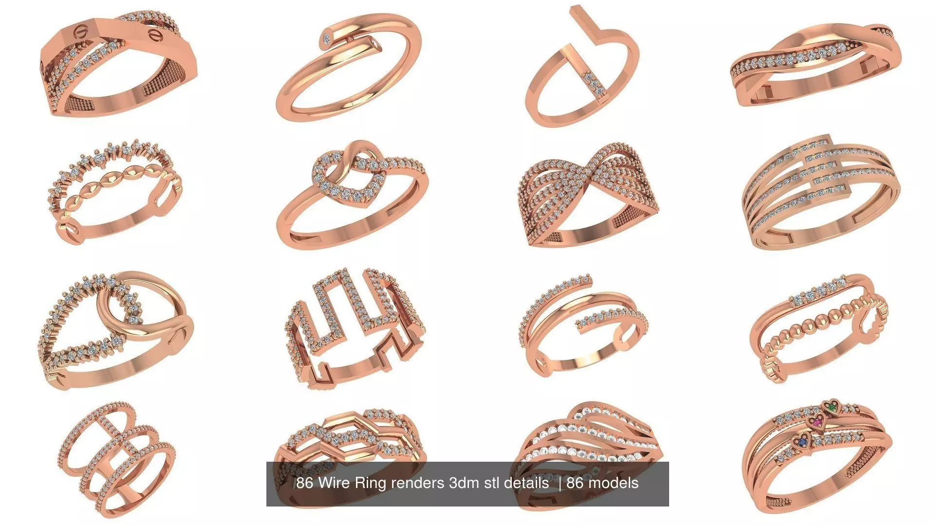 86 Wire Ring renders 3dm stl details  3D Model Collection_0