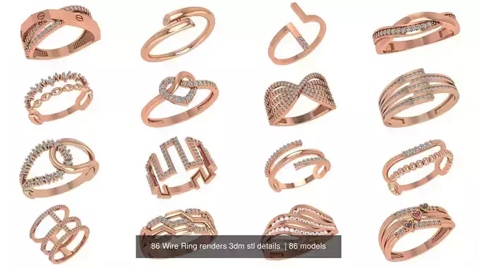 86 Wire Ring renders 3dm stl details  3D Model Collection