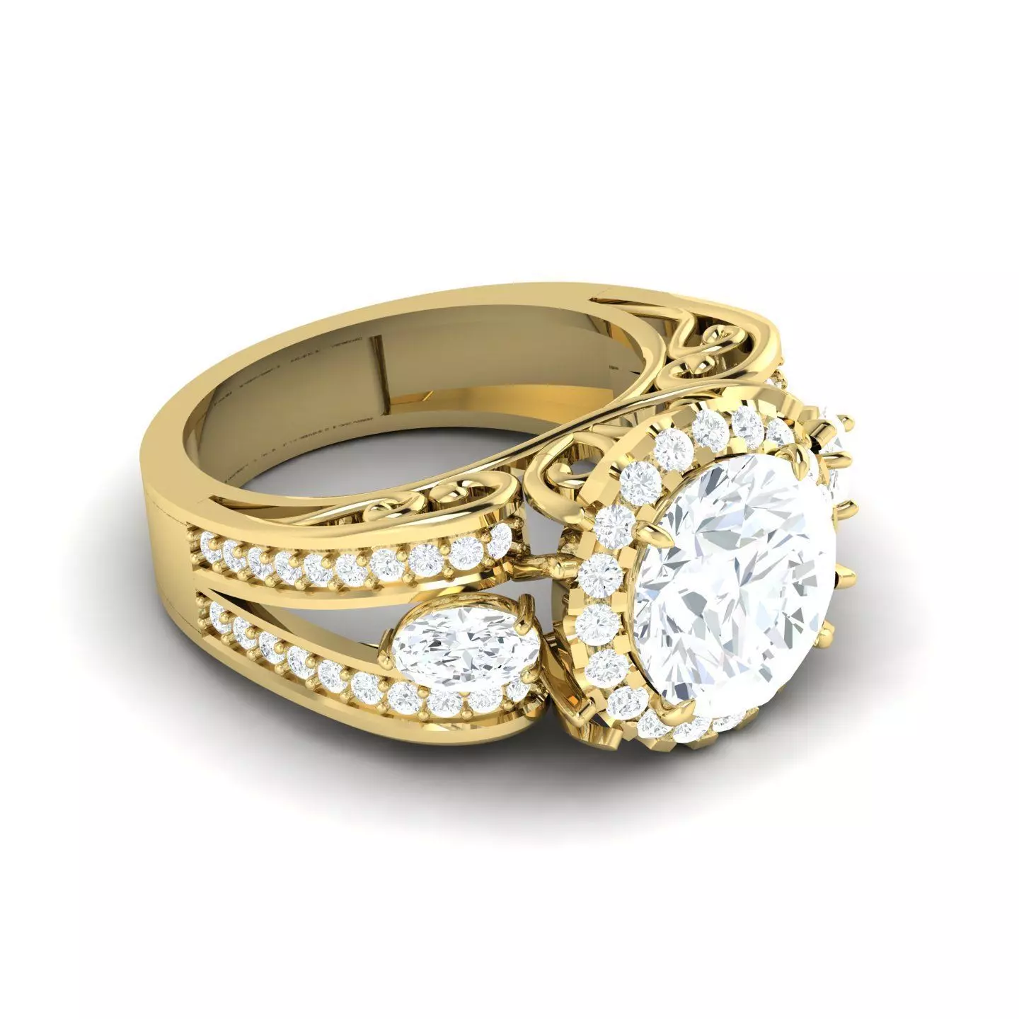 Diamond Wedding Ring  3D print model_0