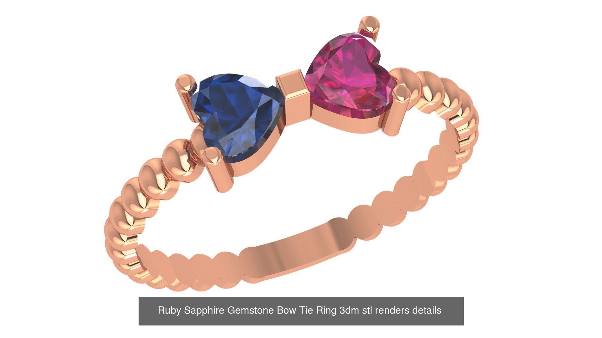 37 Blue Sapphire Gemstone Ring 3dm stl renders 3D Model Collection_27