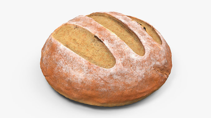 Round Loaf of Bread 3D model 4