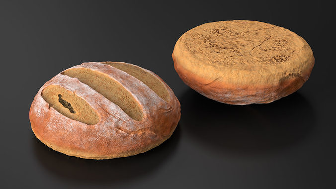 Round Loaf of Bread 3D model 3