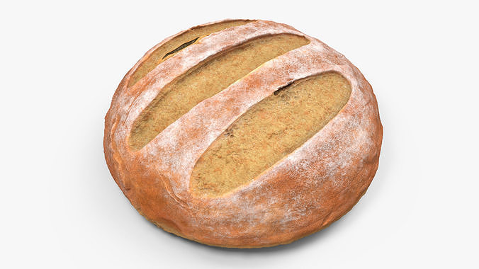 Round Loaf of Bread 3D model 5