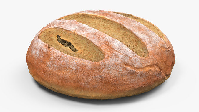 Round Loaf of Bread 3D model 7