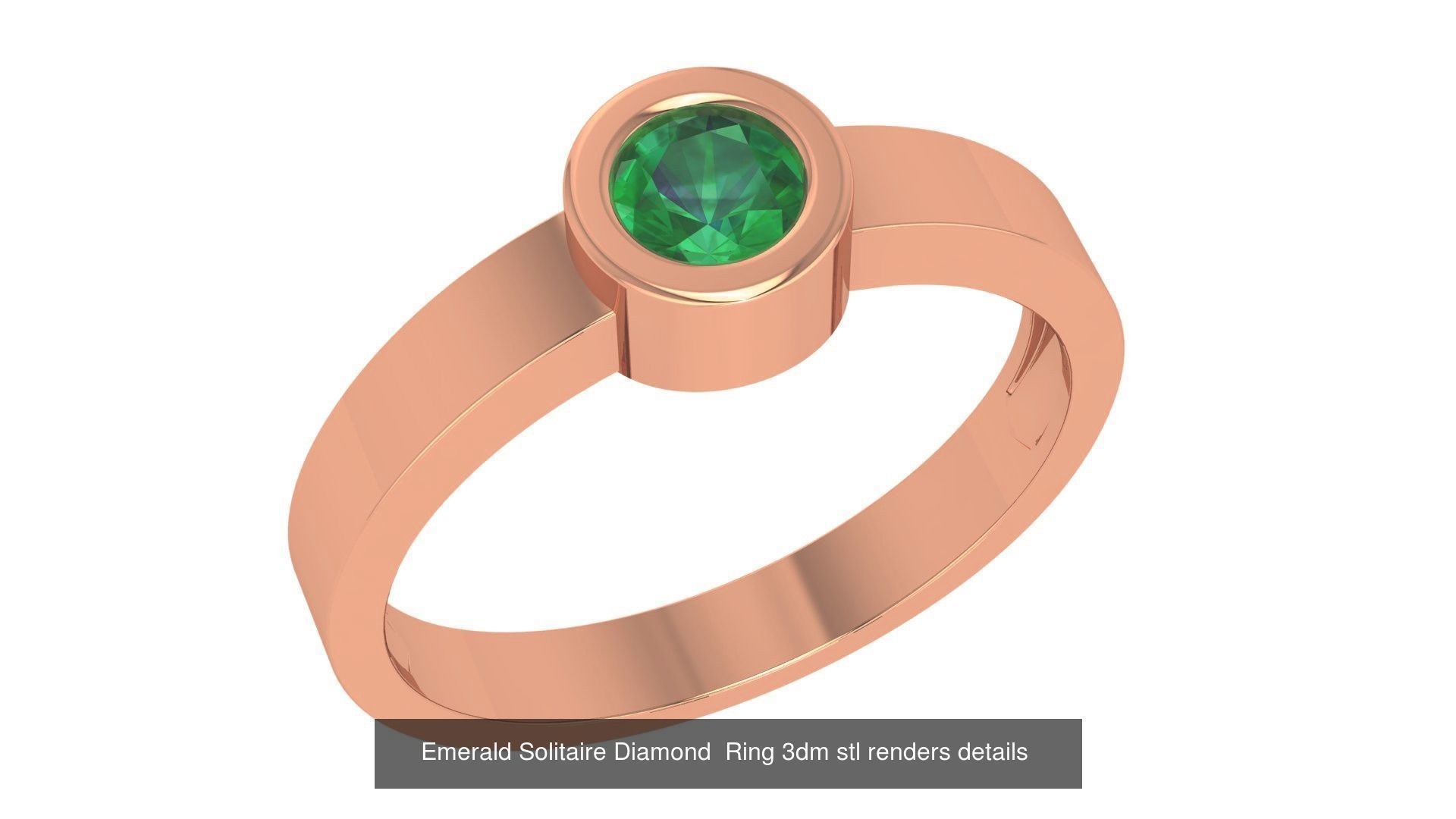 14 Emerald Gemstone Cocktail Ring 3dm stl renders details 3D Model Collection_2