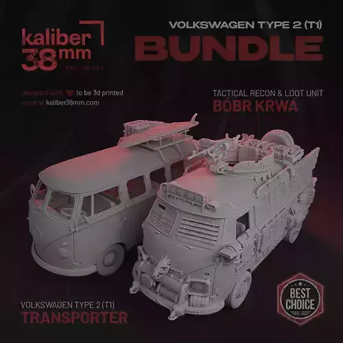 VOLKSWAGEN TYPE 2 TRANSPORTER - LEGACY and APOCALYPSE BUNDLE - 3D print model