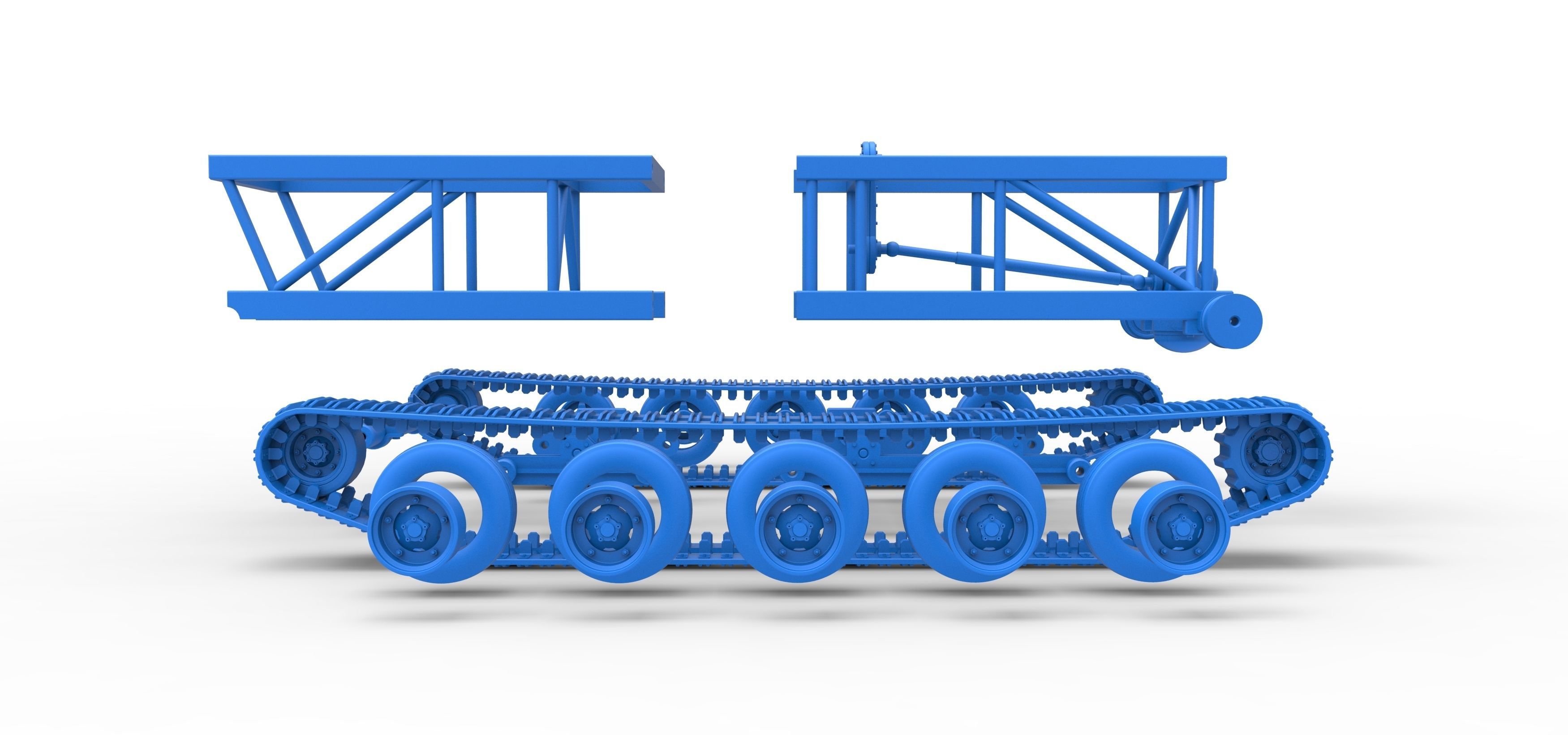 Chassis of Redneck Rave Mud truck on tracks Scale 1 to 25 3D print model_38