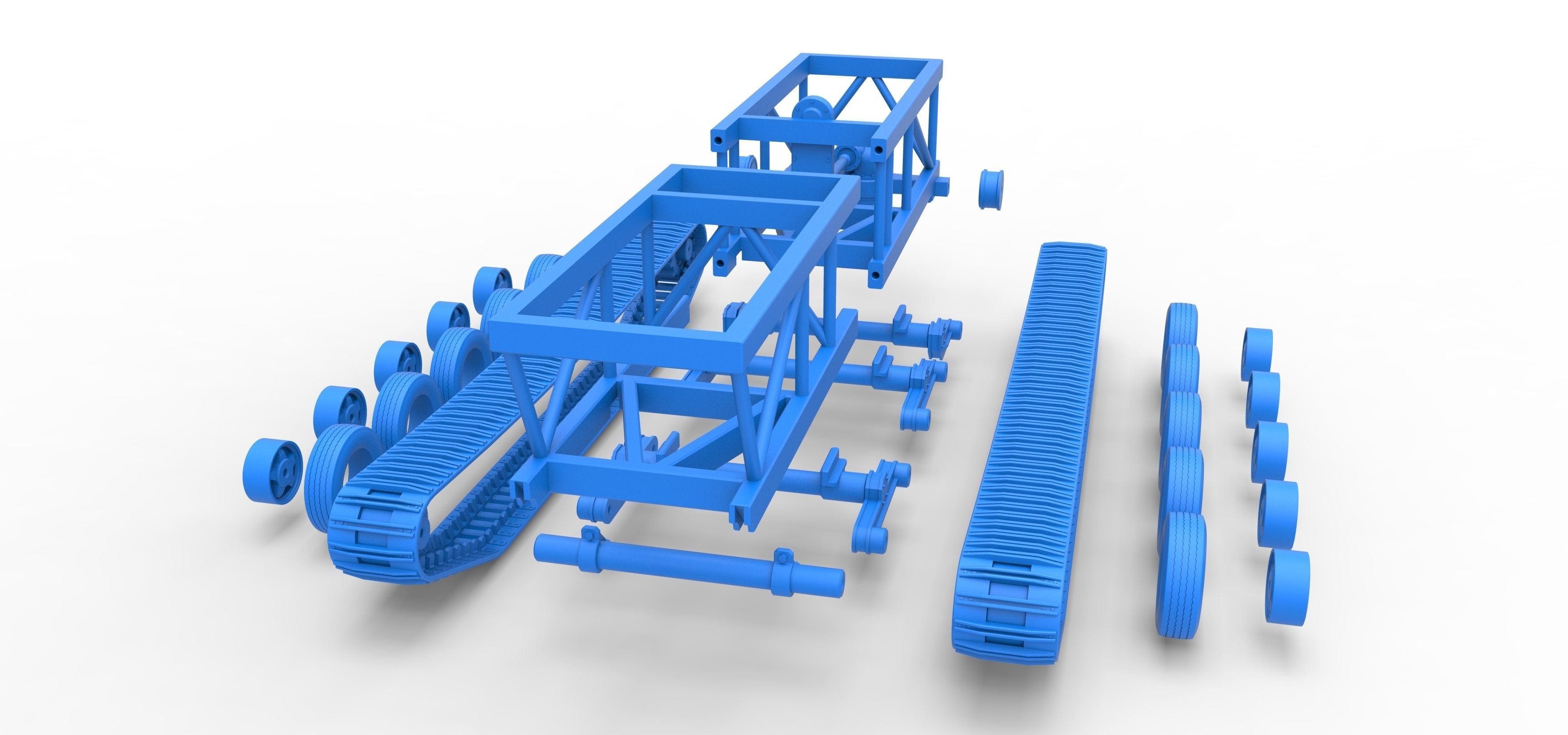 Chassis of Redneck Rave Mud truck on tracks Scale 1 to 25 3D print model_37