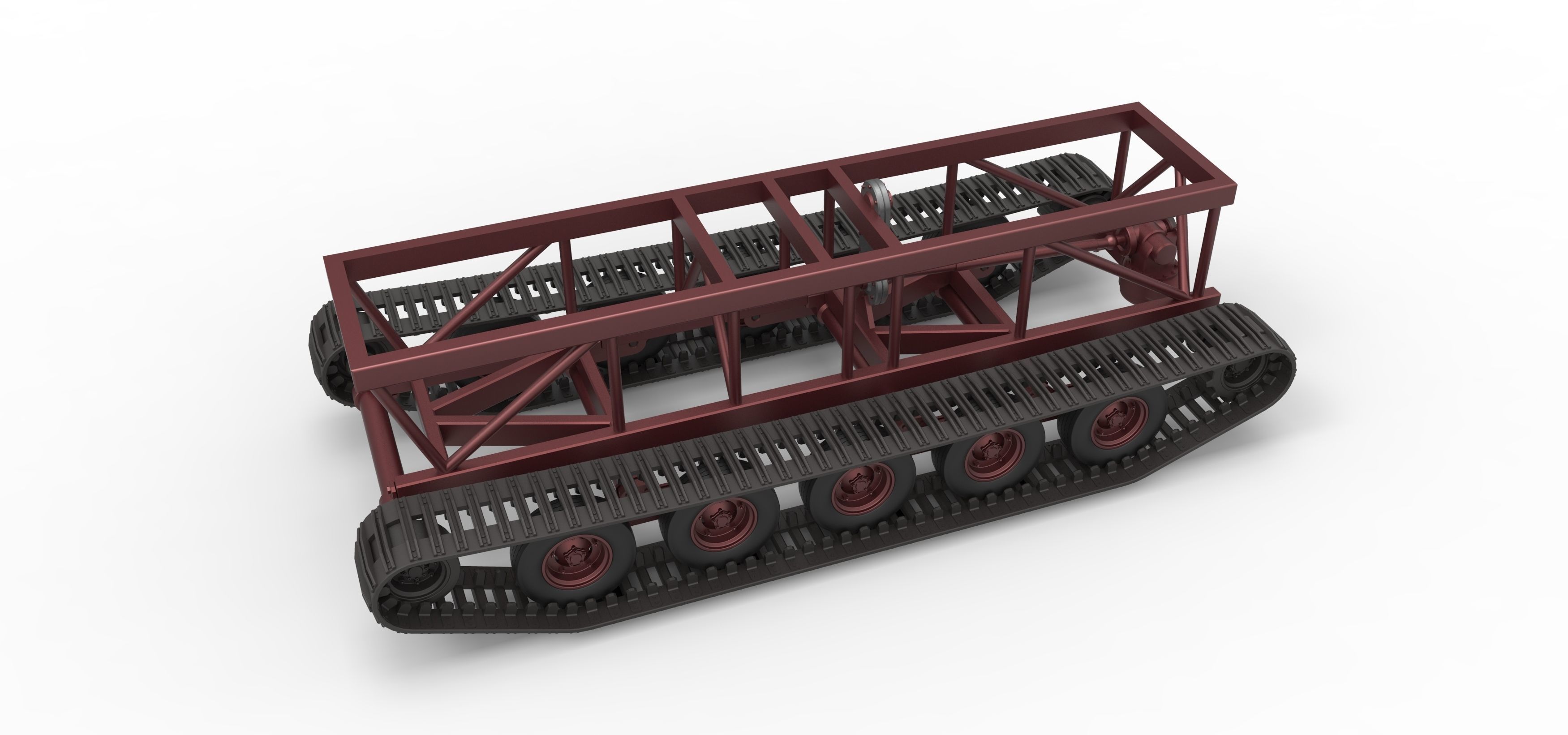 Chassis of Redneck Rave Mud truck on tracks Scale 1 to 25 3D print model_1