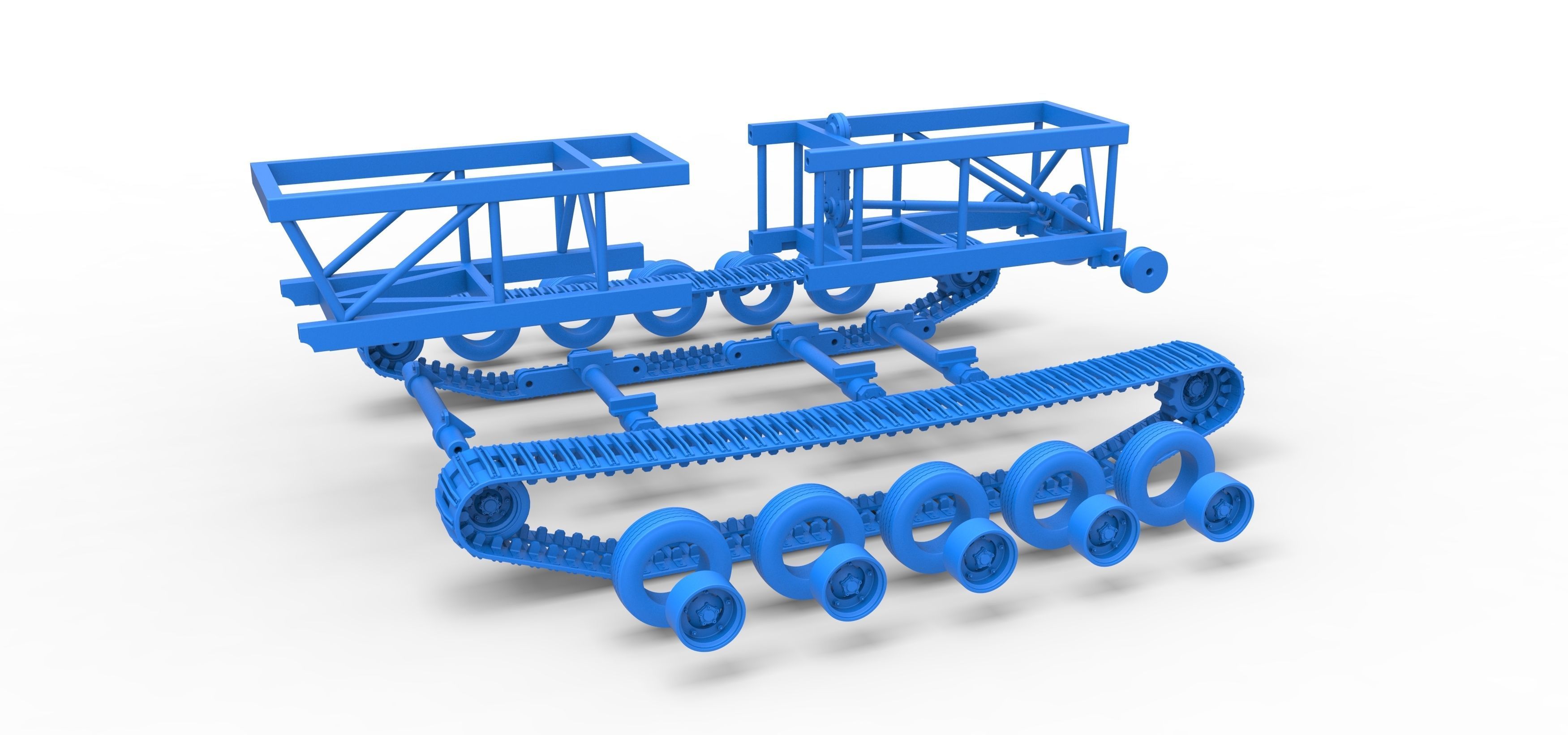 Chassis of Redneck Rave Mud truck on tracks Scale 1 to 25 3D print model_34