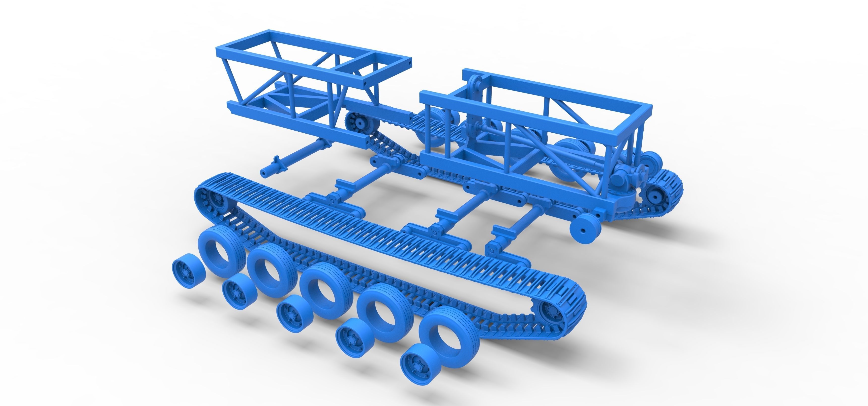 Chassis of Redneck Rave Mud truck on tracks Scale 1 to 25 3D print model_40