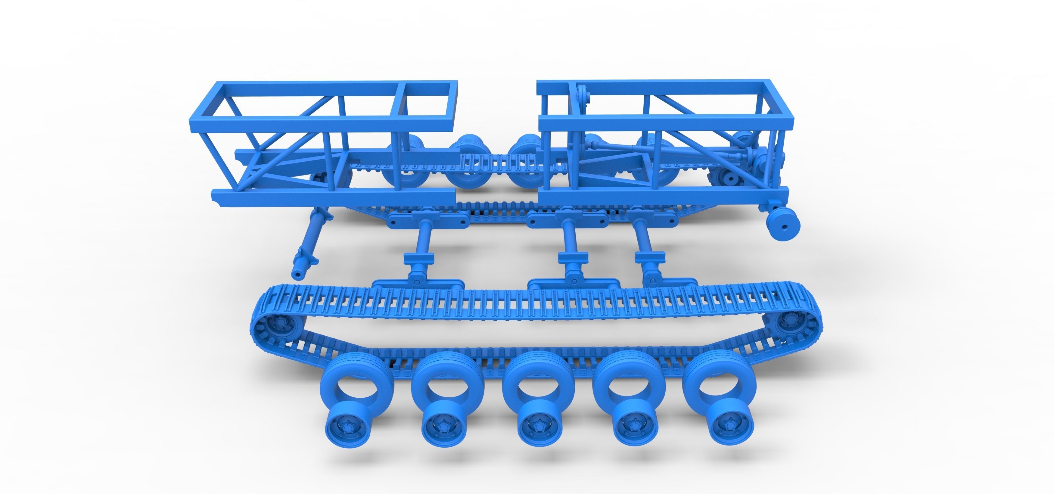 Chassis of Redneck Rave Mud truck on tracks Scale 1 to 25 3D print model_39