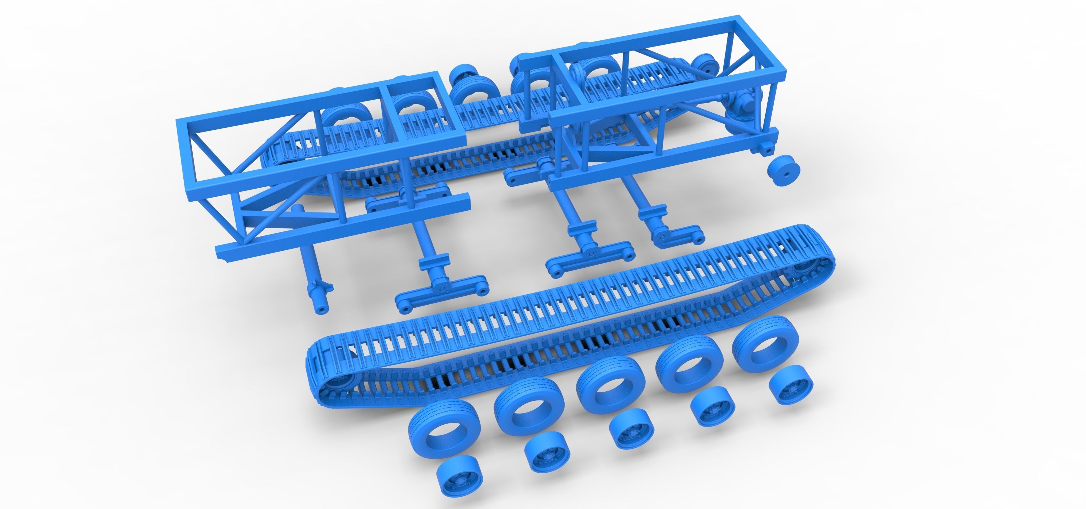 Chassis of Redneck Rave Mud truck on tracks Scale 1 to 25 3D print model_35