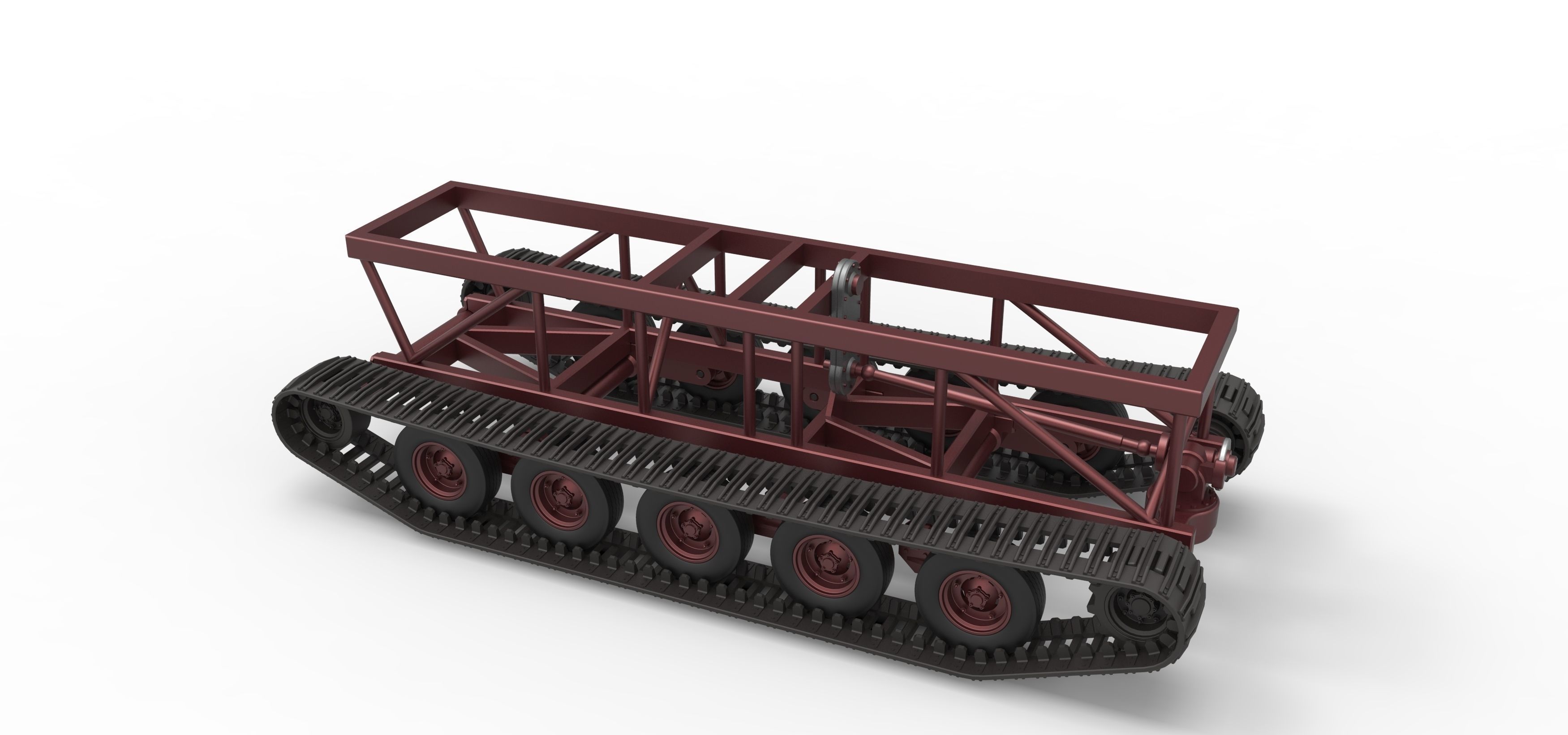 Chassis of Redneck Rave Mud truck on tracks Scale 1 to 25 3D print model_11