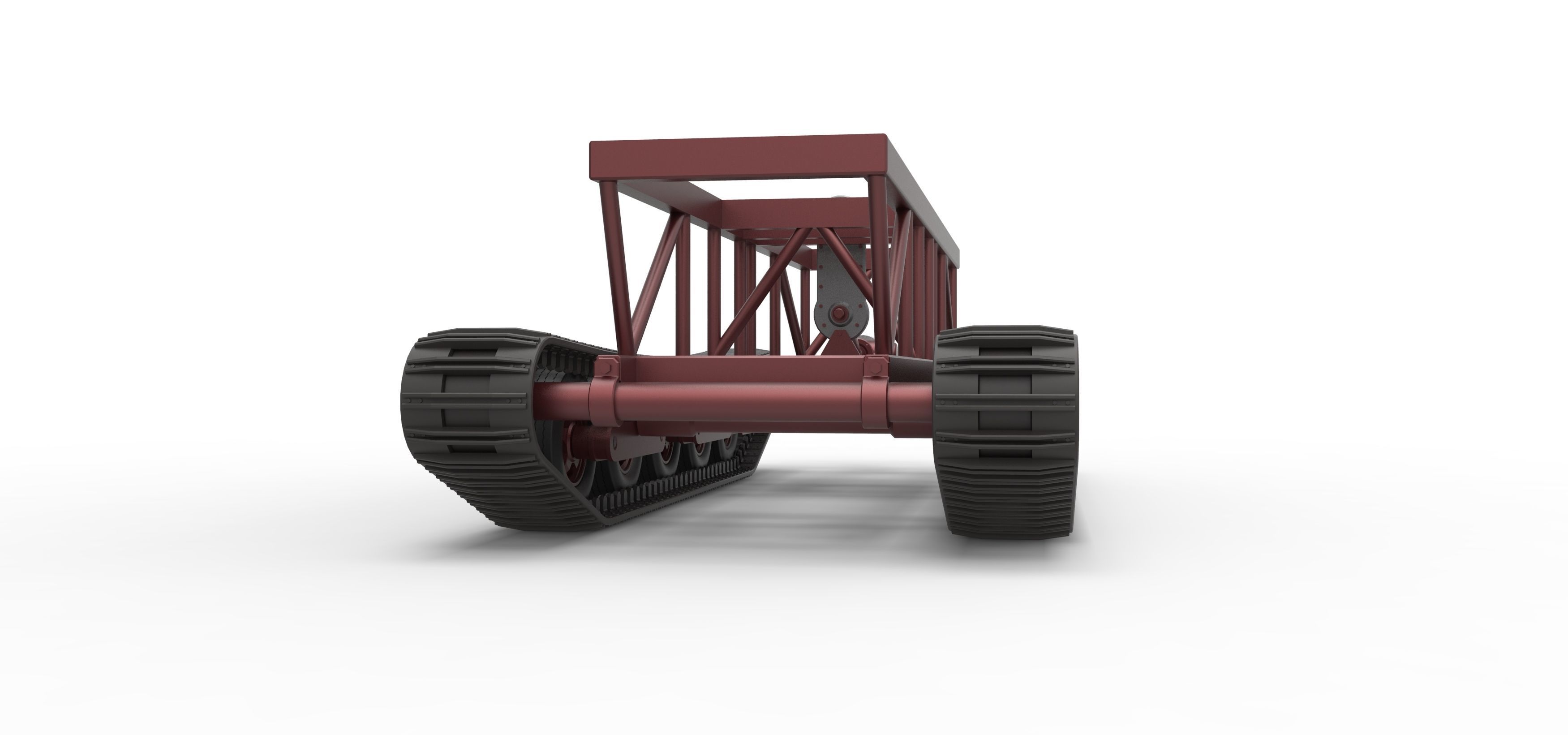 Chassis of Redneck Rave Mud truck on tracks Scale 1 to 25 3D print model_5