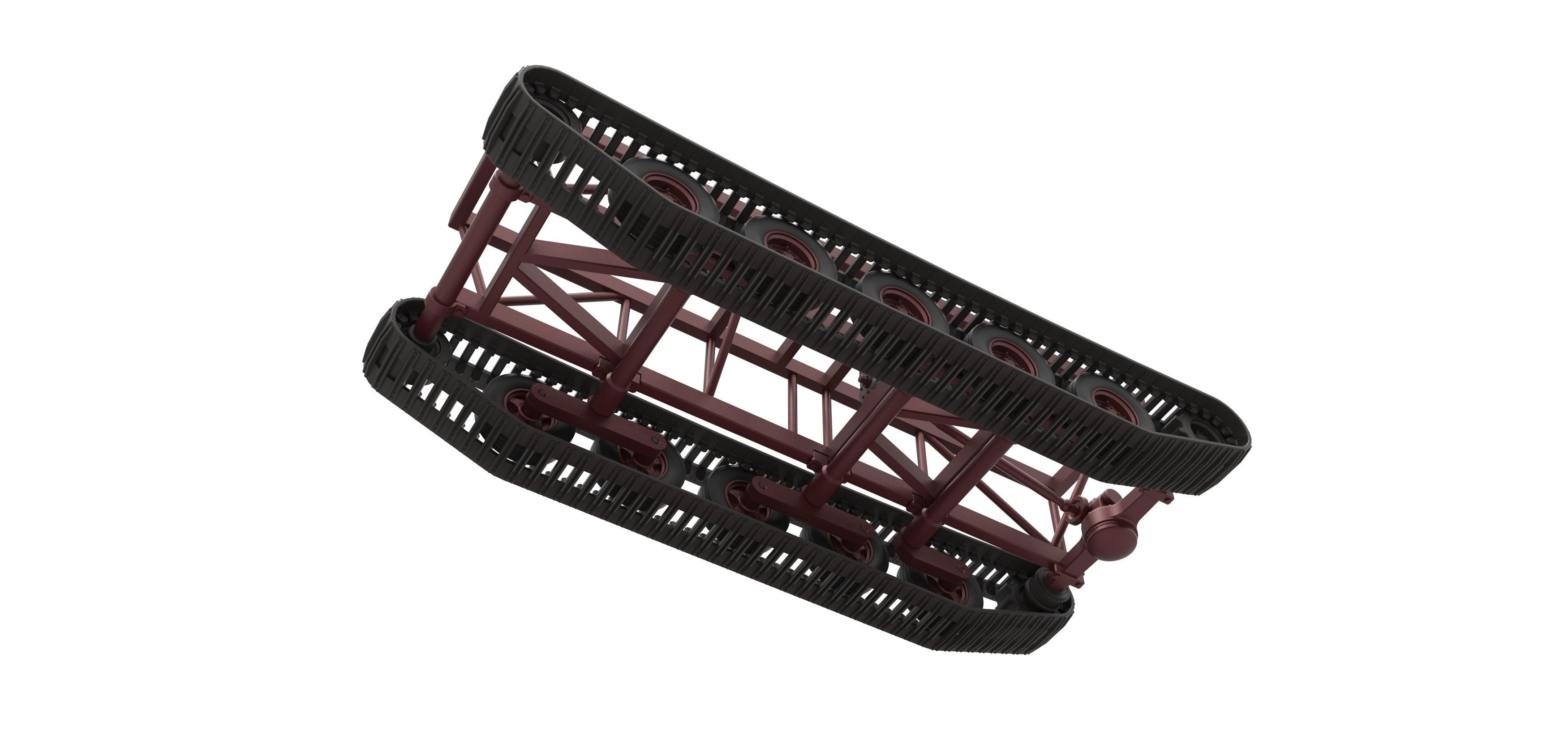 Chassis of Redneck Rave Mud truck on tracks Scale 1 to 25 3D print model_3
