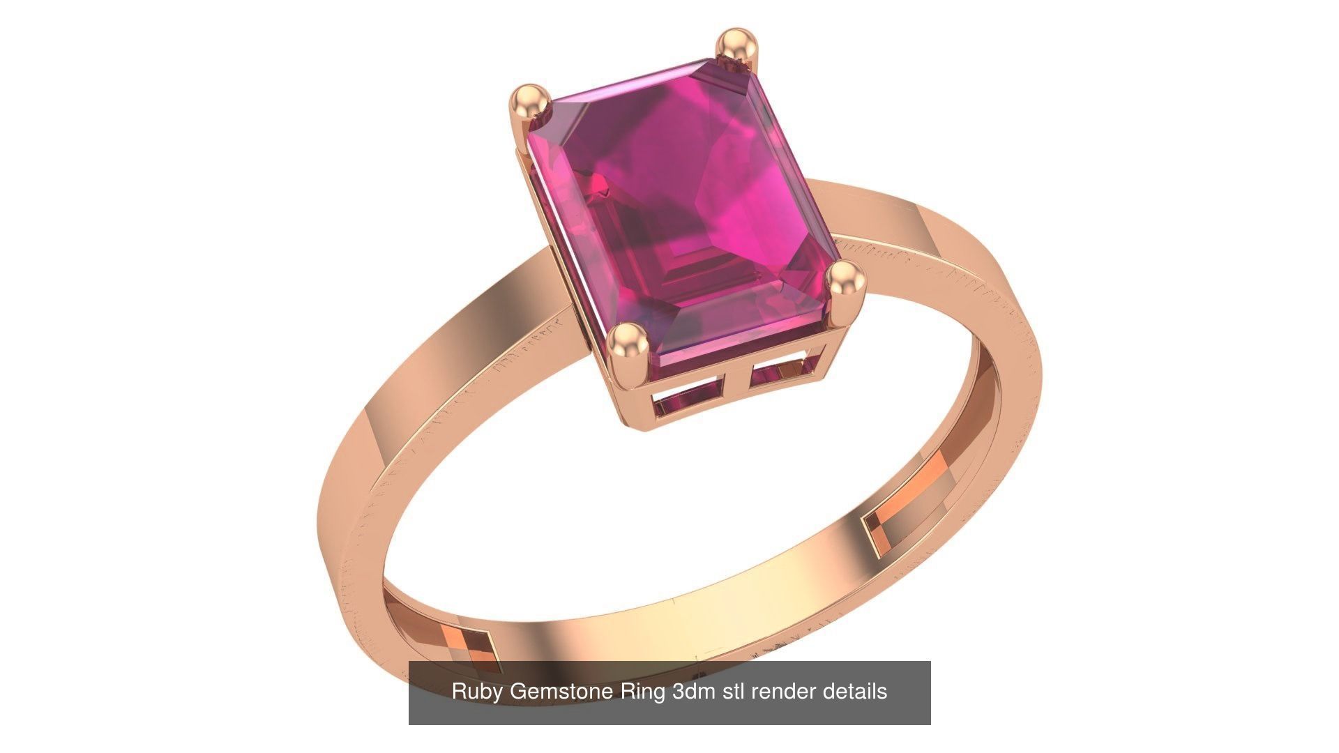 20 Ruby Gemstone Ring 3dm stl render details 3D Model Collection_14