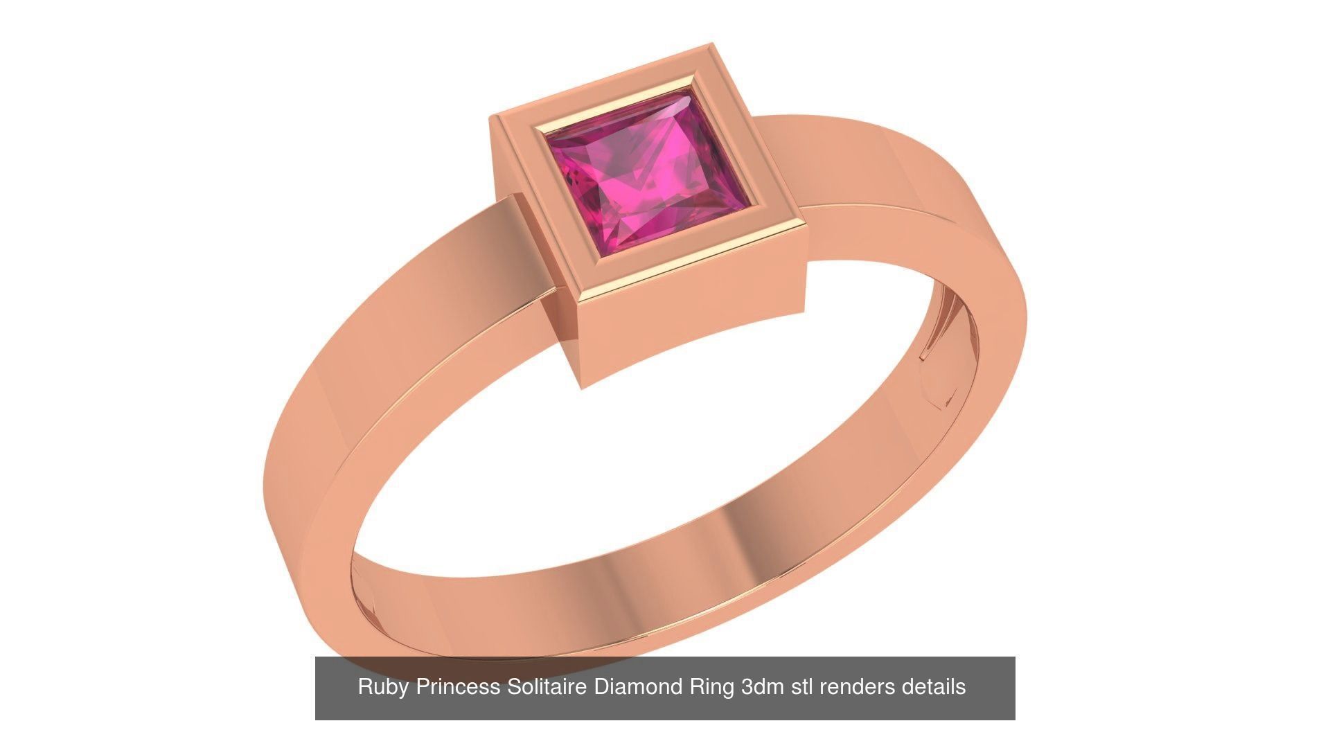20 Ruby Gemstone Ring 3dm stl render details 3D Model Collection_5
